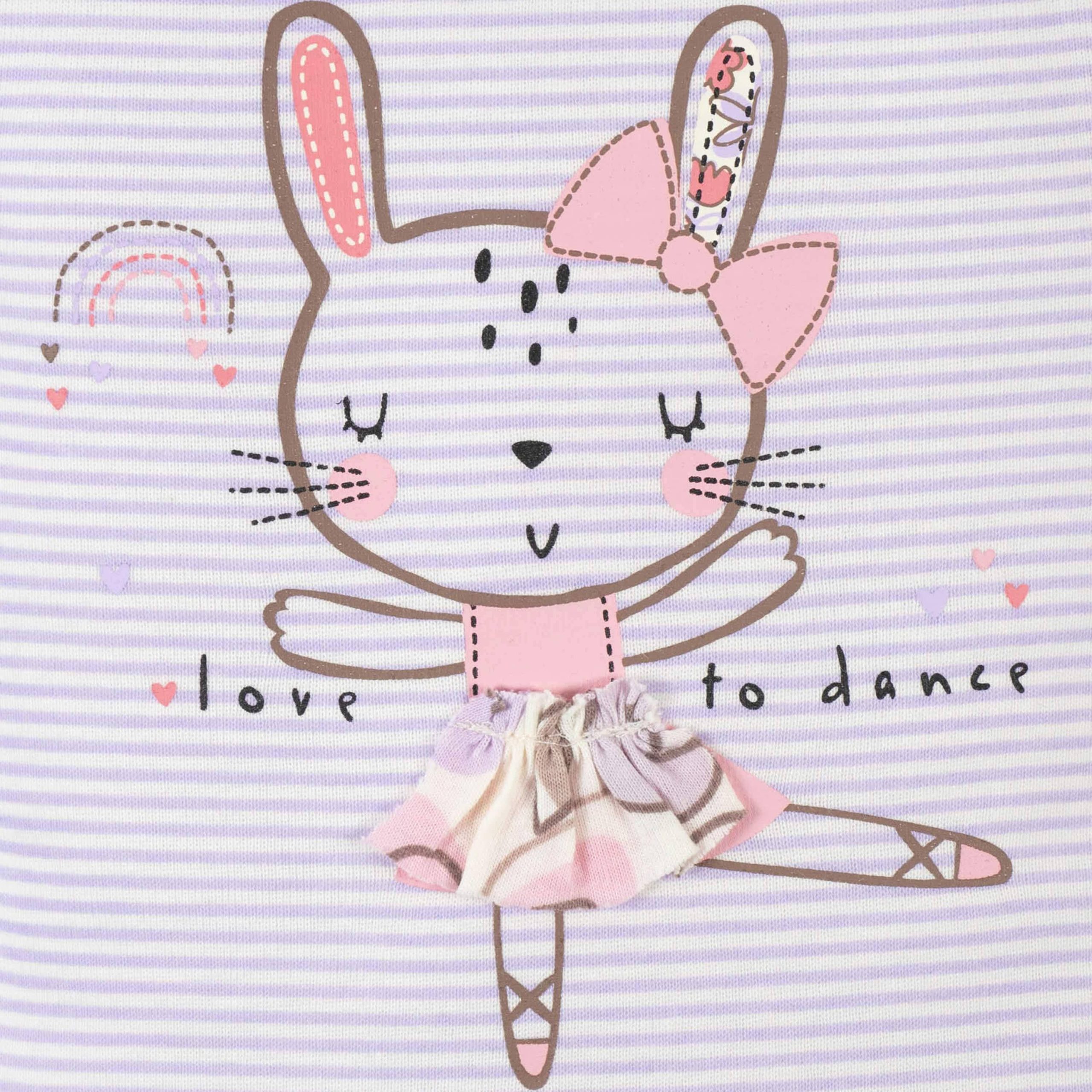 4-Pack Baby Girls Bunny Ballerina Short Sleeve Onesies® Bodysuits - Image 3