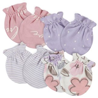 4-Pack Baby Girls Bunny Ballerina No Scratch Mittens