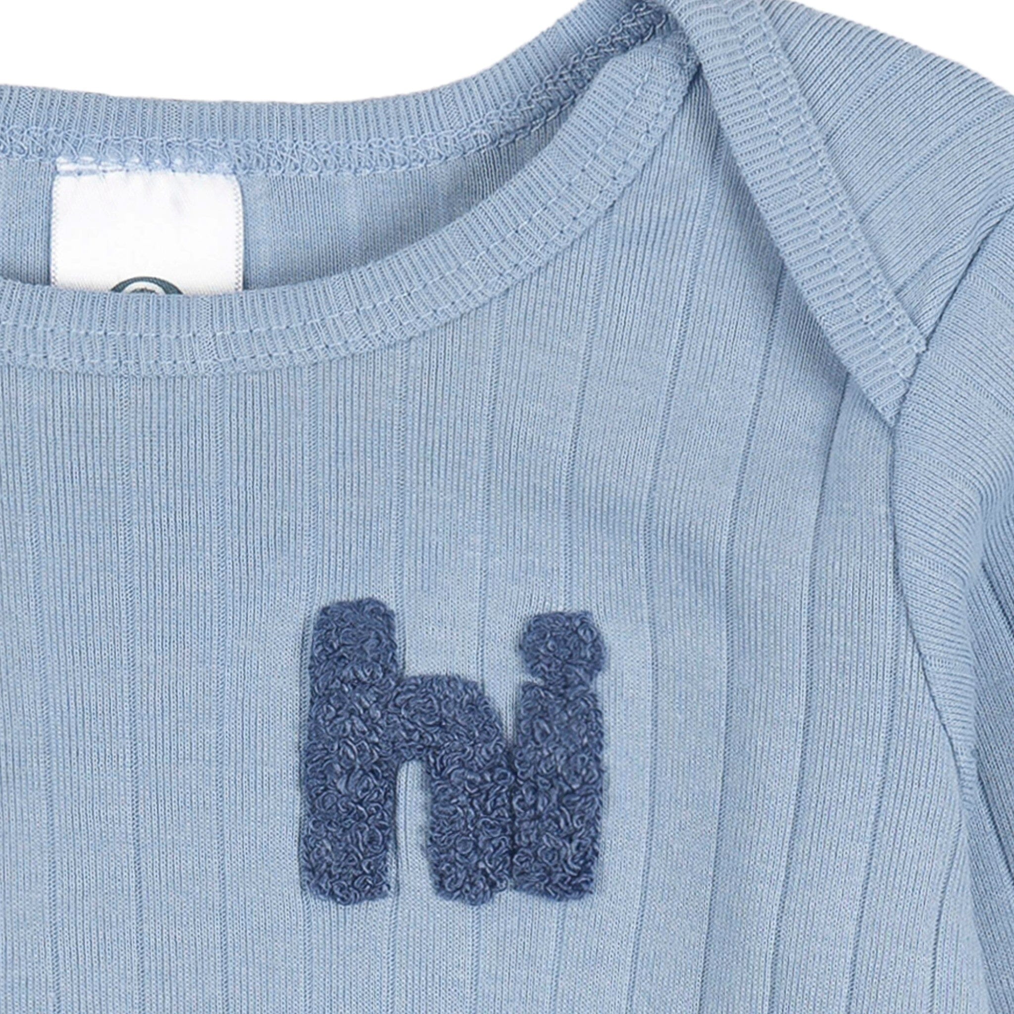 2-Piece Baby Boys Blue Bodysuit and Pant Set - Image 6
