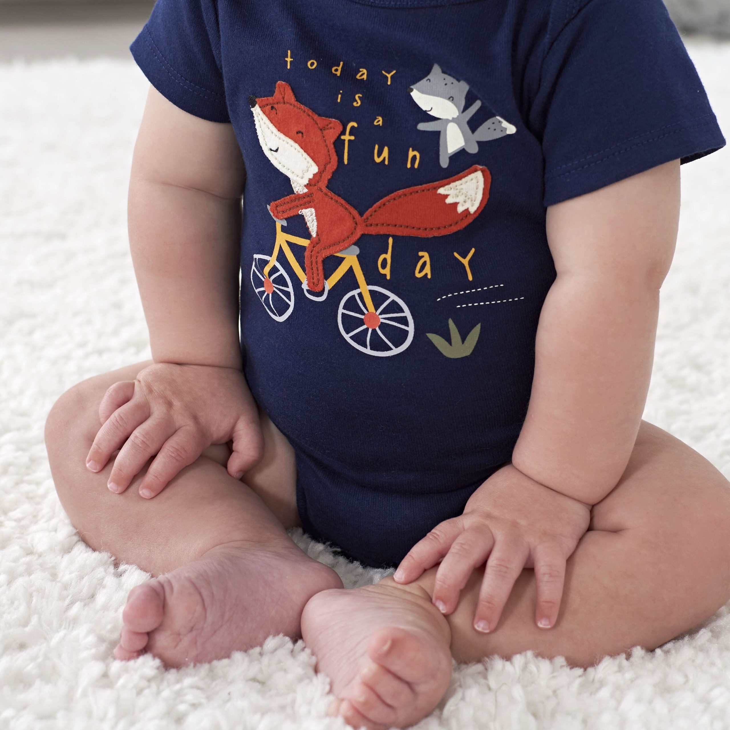 4-Pack Baby Boys Fox Short Sleeve Onesies® Bodysuits - Image 3