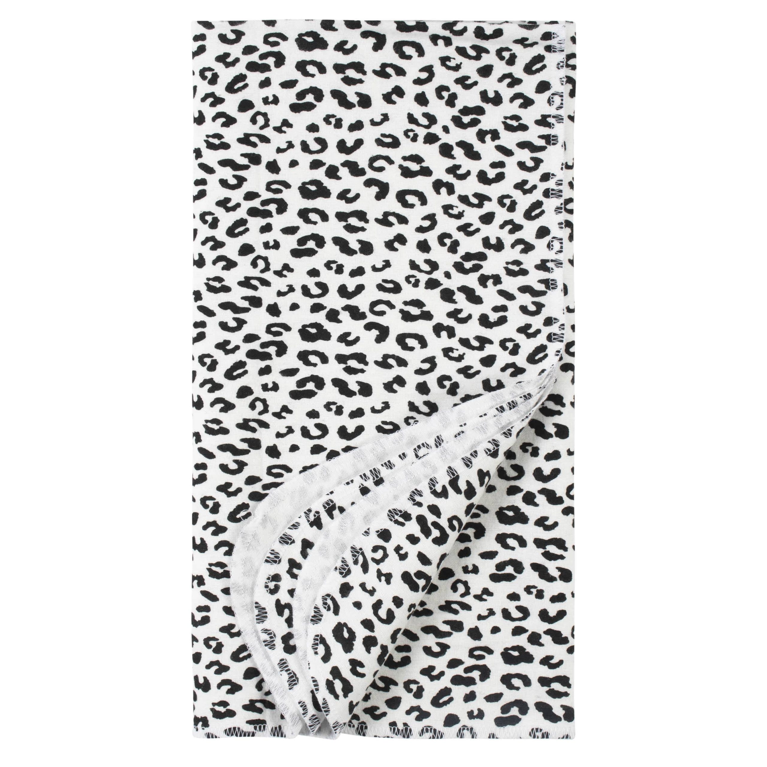 4-Pack Girls Leopard Flannel Receiving Blankets - Image 3