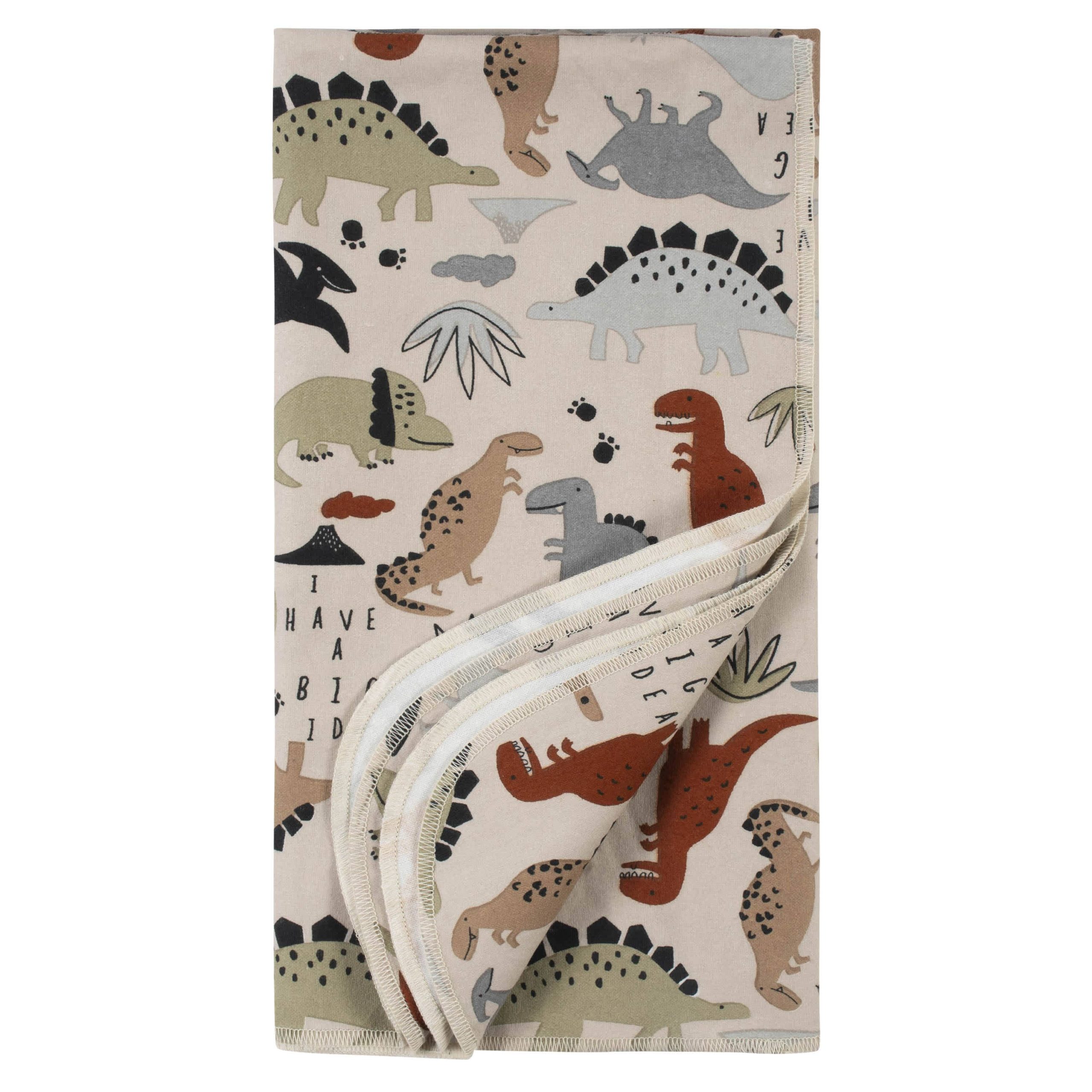 4-Pack Boys Dino Flannel Receiving Blankets - Image 2