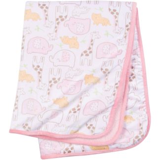 Girls Safari Animals Plush Blanket