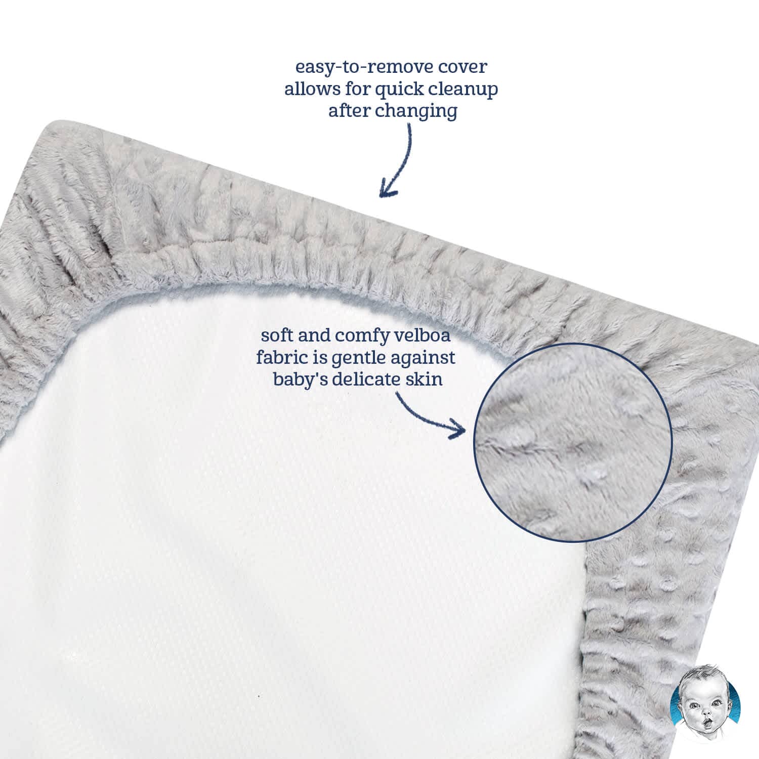 Baby Girls Light Pink Dotted Changing Pad Cover - Image 3