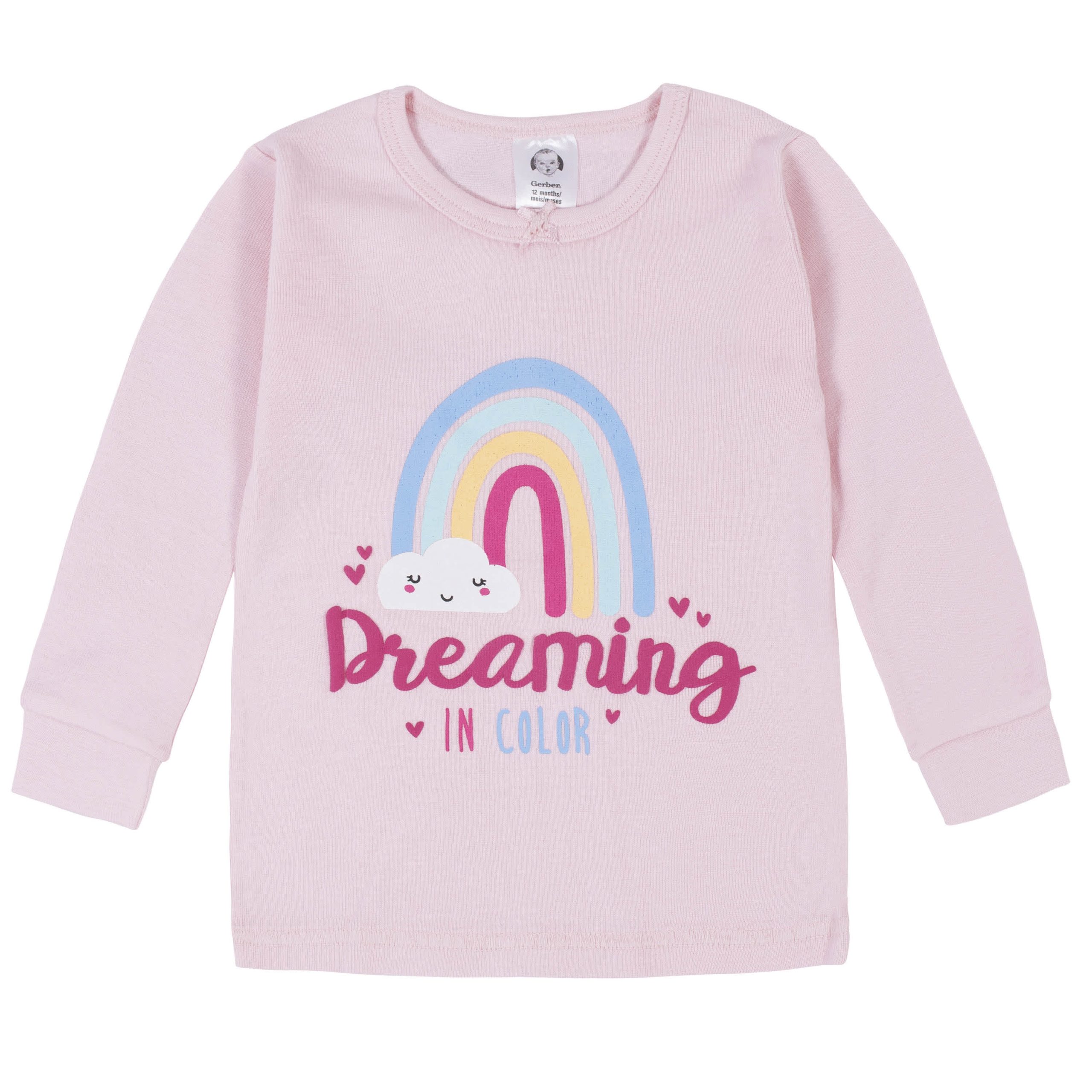 4-Piece Infant & Toddler Girls Rainbows Snug Fit Cotton Pajamas - Image 2