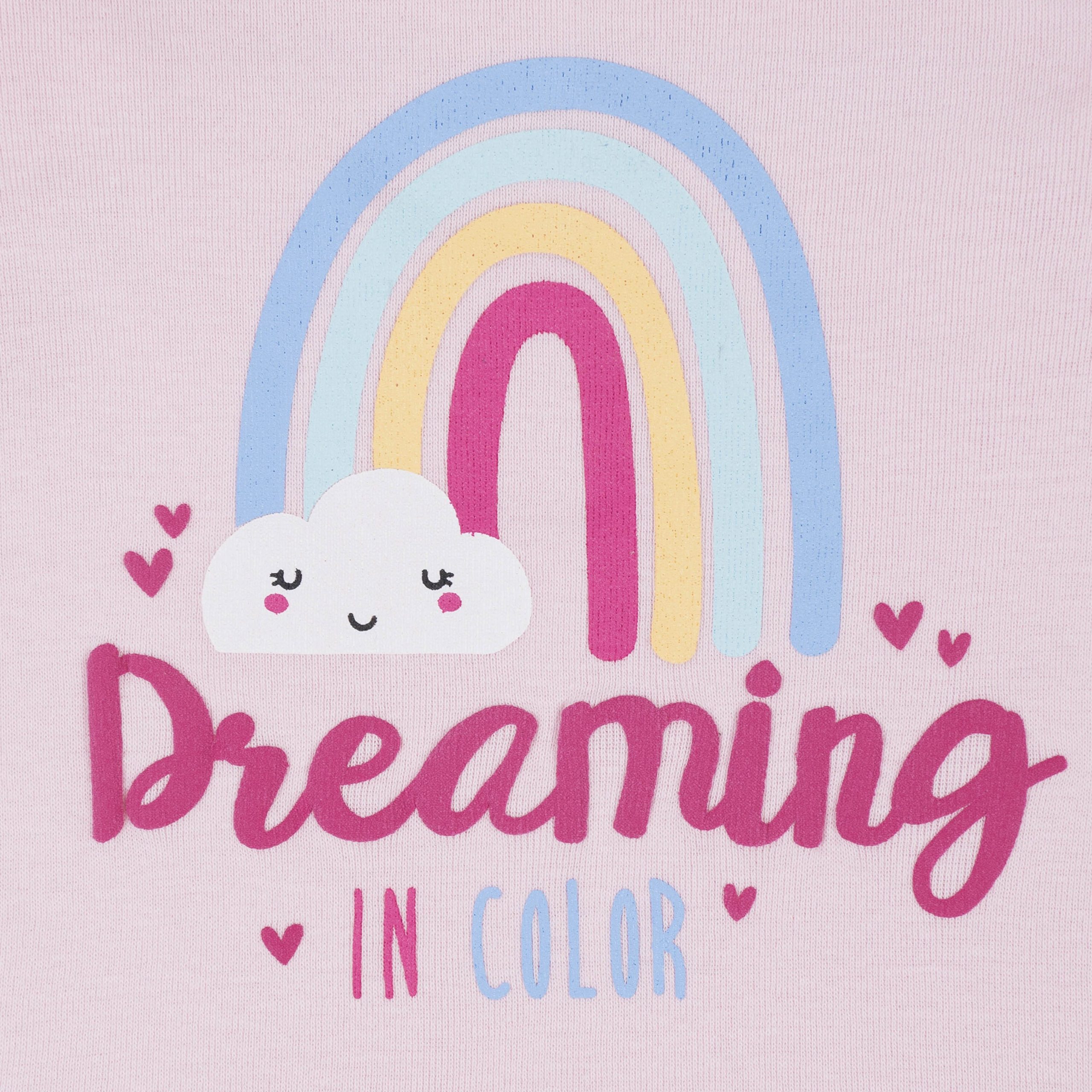 4-Piece Infant & Toddler Girls Rainbows Snug Fit Cotton Pajamas - Image 3