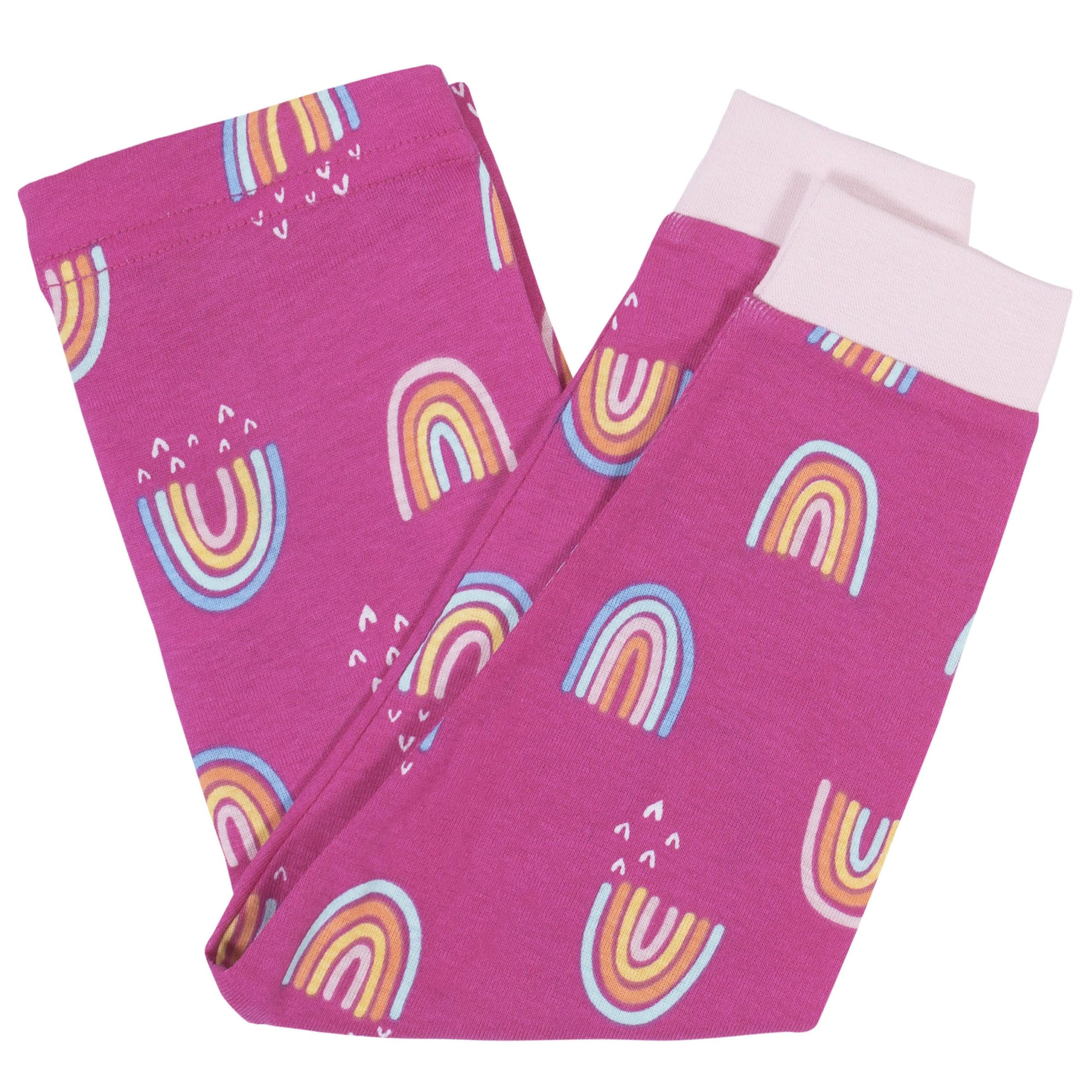 4-Piece Infant & Toddler Girls Rainbows Snug Fit Cotton Pajamas - Image 5