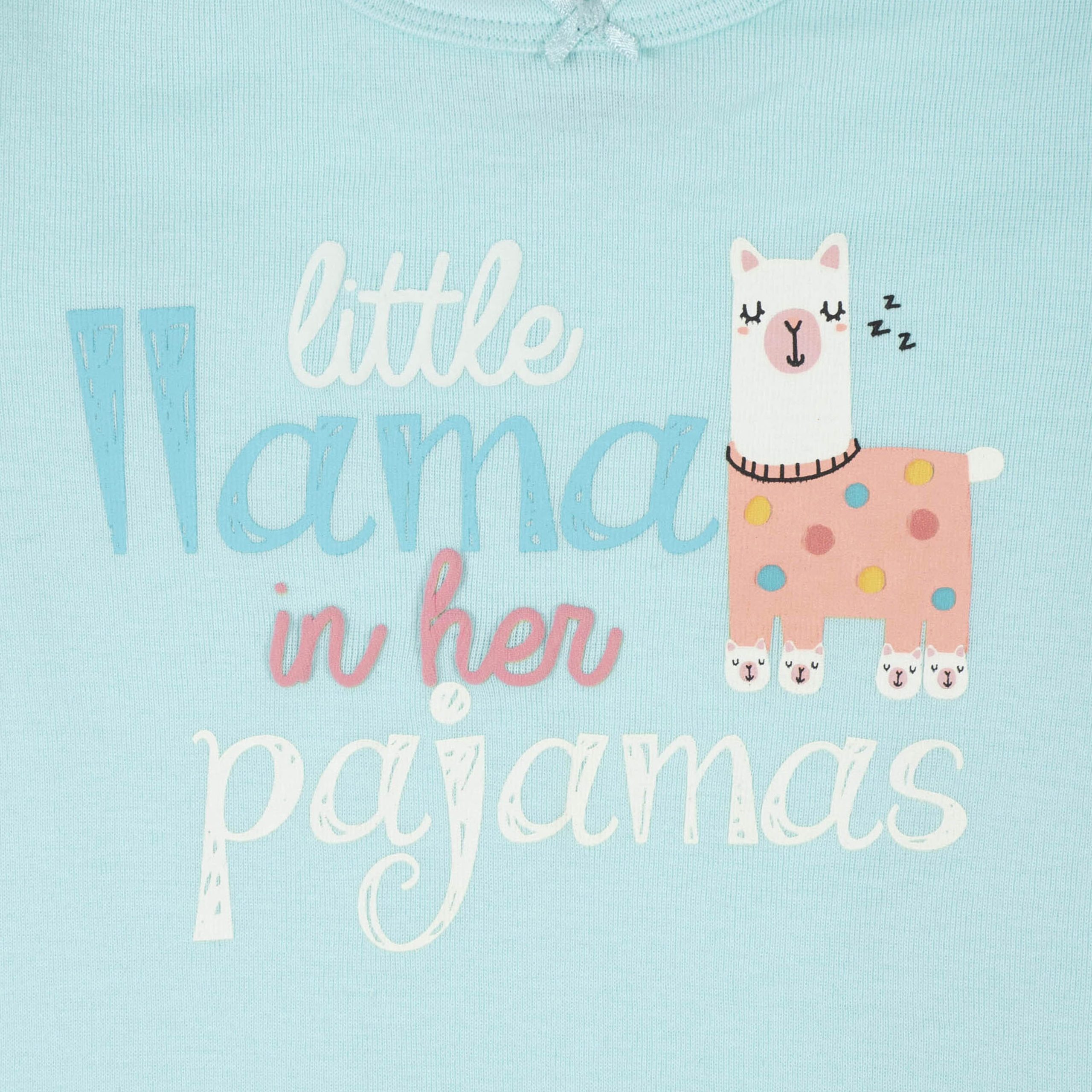 4-Piece Infant & Toddler Girls Llama Snug Fit Cotton Pajamas - Image 3