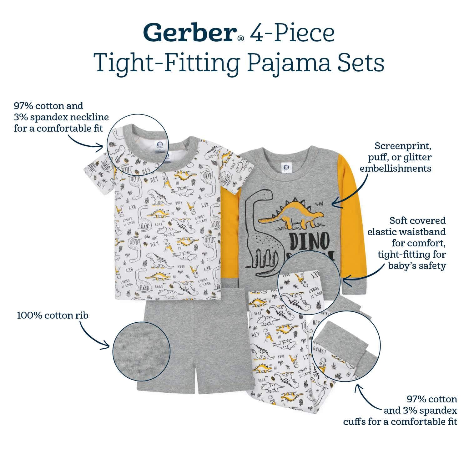 4-Piece Infant & Toddler Boys Space Snug Fit Cotton Pajamas - Image 7
