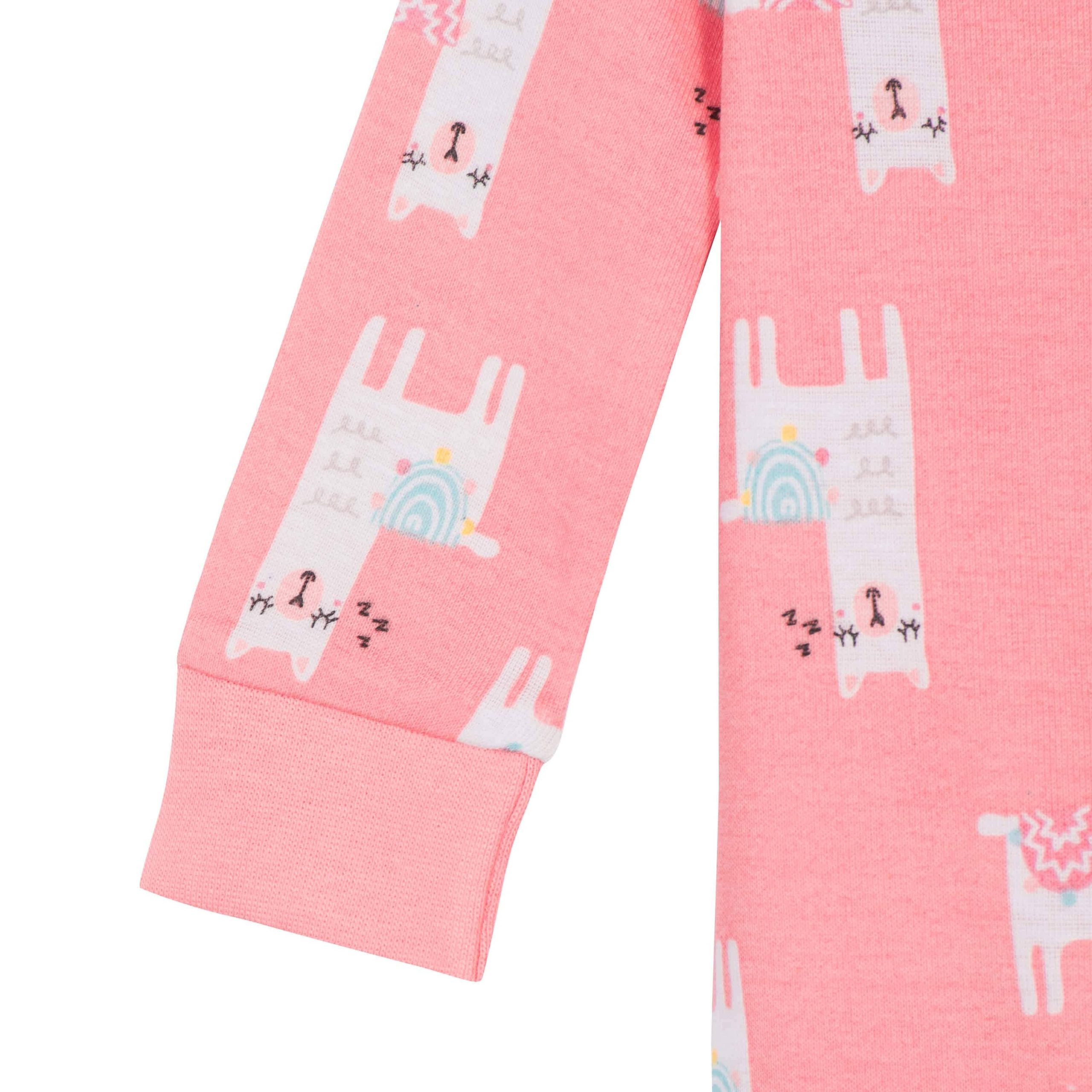 4-Pack Baby & Toddler Girls Llamas & Love Snug Fit Footed Cotton Pajamas - Image 13
