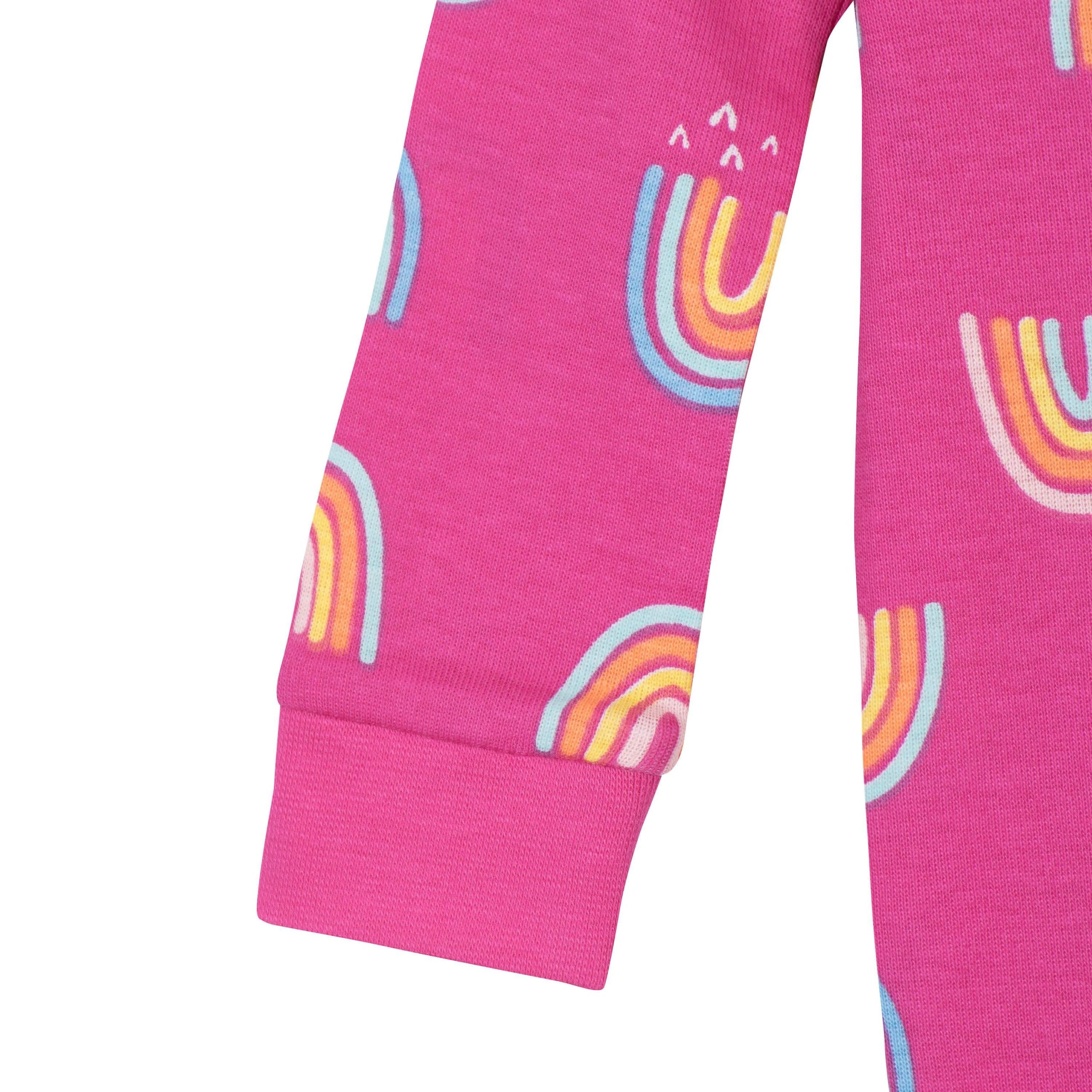 2-Pack Baby & Toddler Girls Rainbows Snug Fit Footed Cotton Pajamas - Image 7