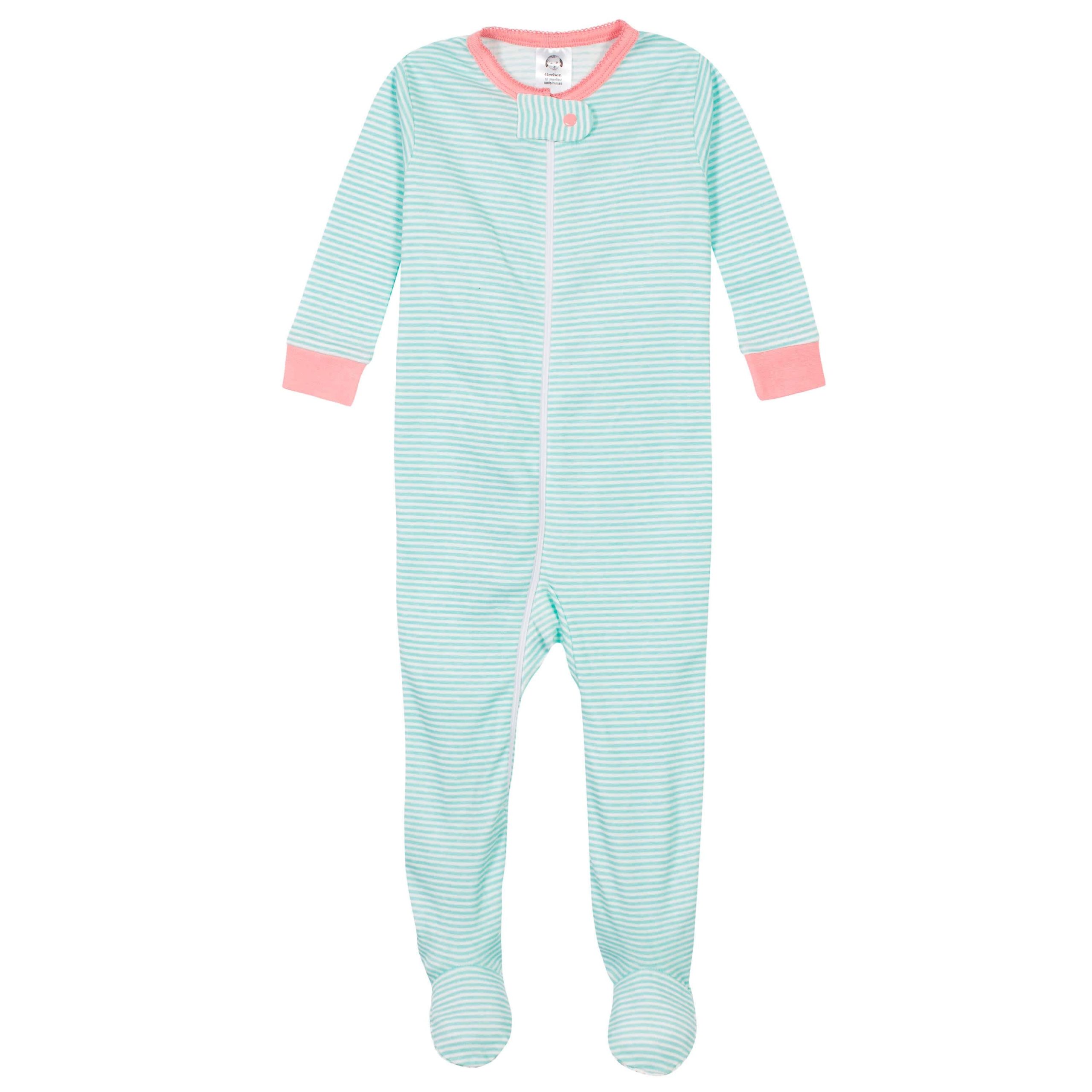 2-Pack Baby & Toddler Girls Llama Snug Fit Footed Cotton Pajamas - Image 3