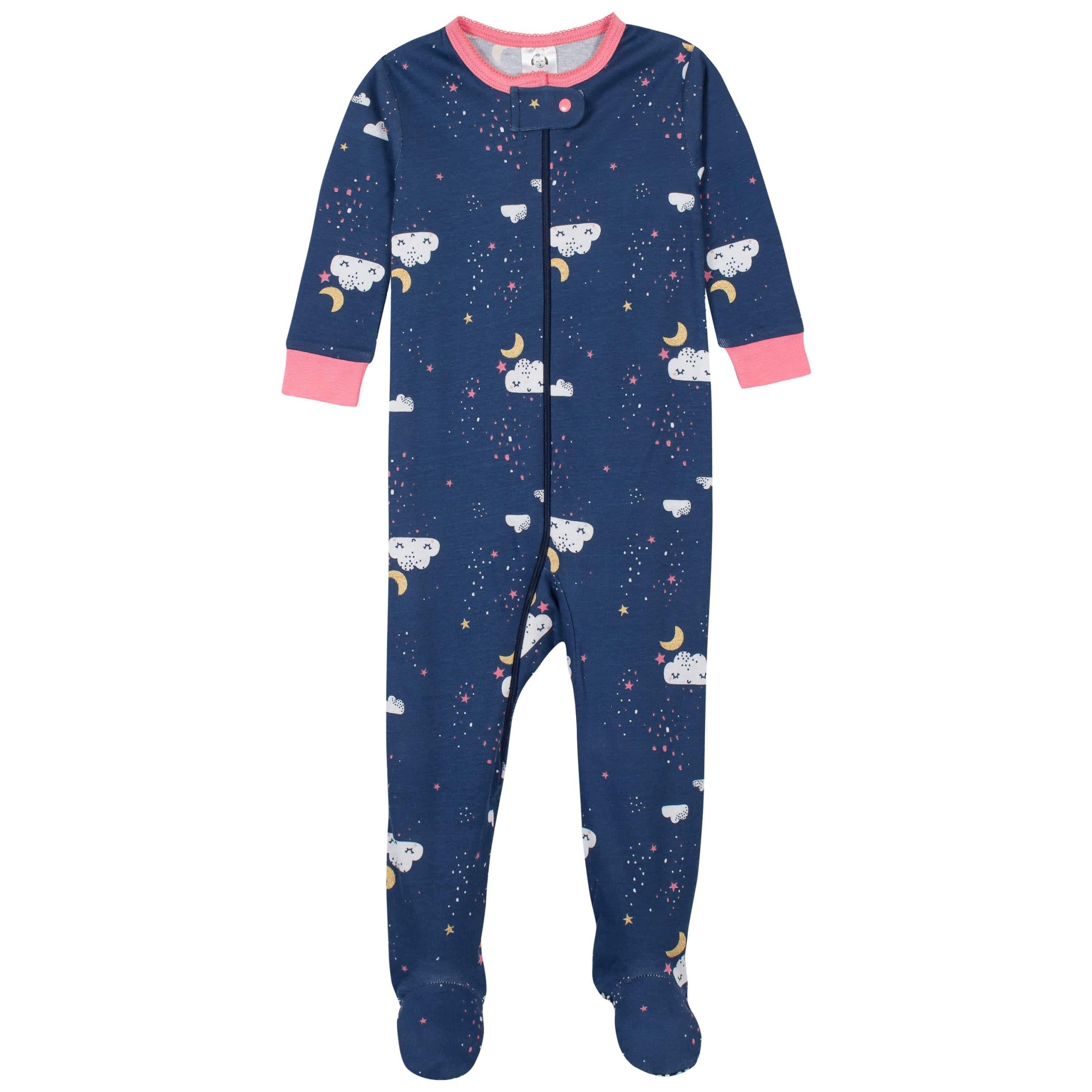 2-Pack Baby & Toddler Girls Dreams Snug Fit Footed Cotton Pajamas - Image 2