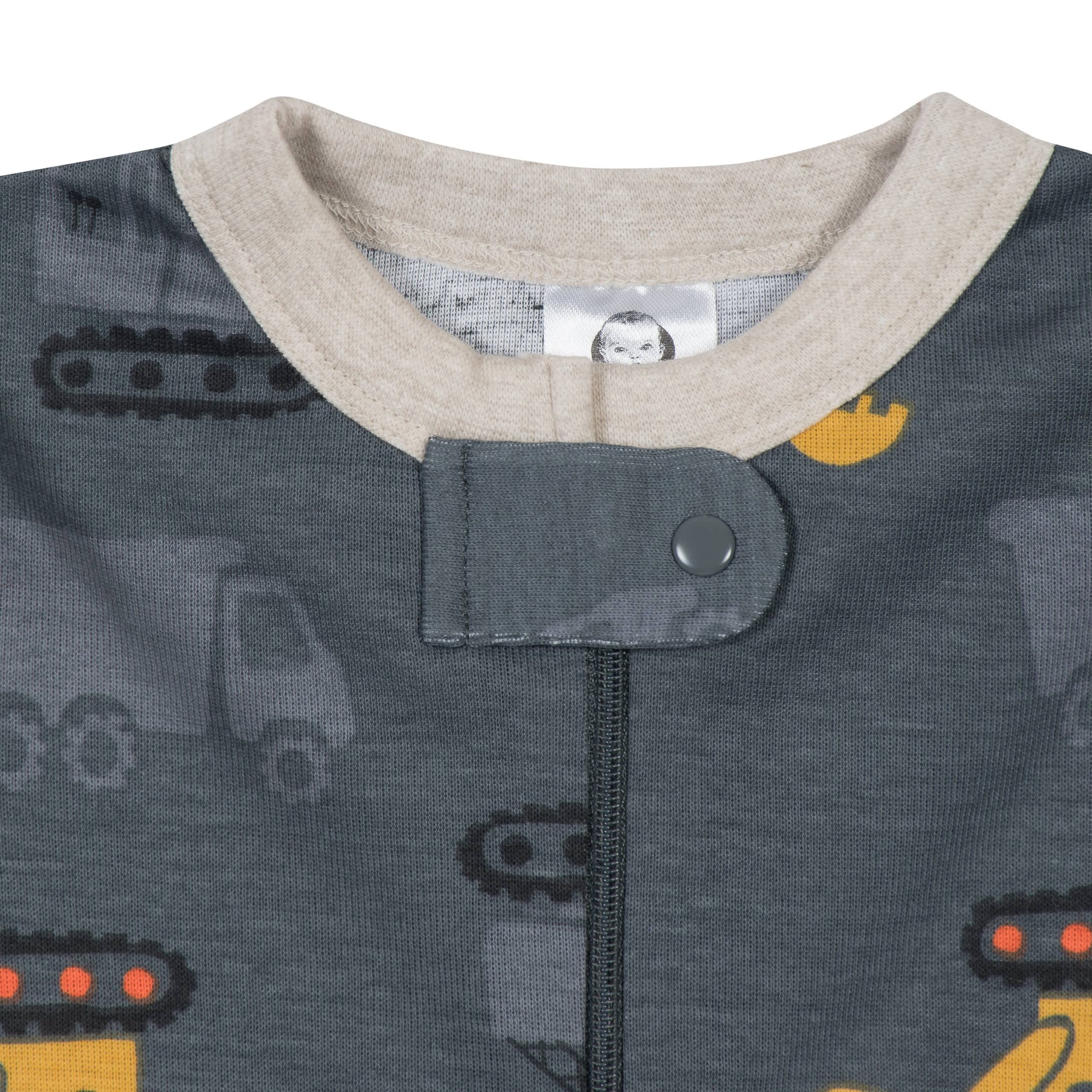 2-Pack Baby & Toddler Boys Construction Trucks Snug Fit Footed Cotton Pajamas - Image 3