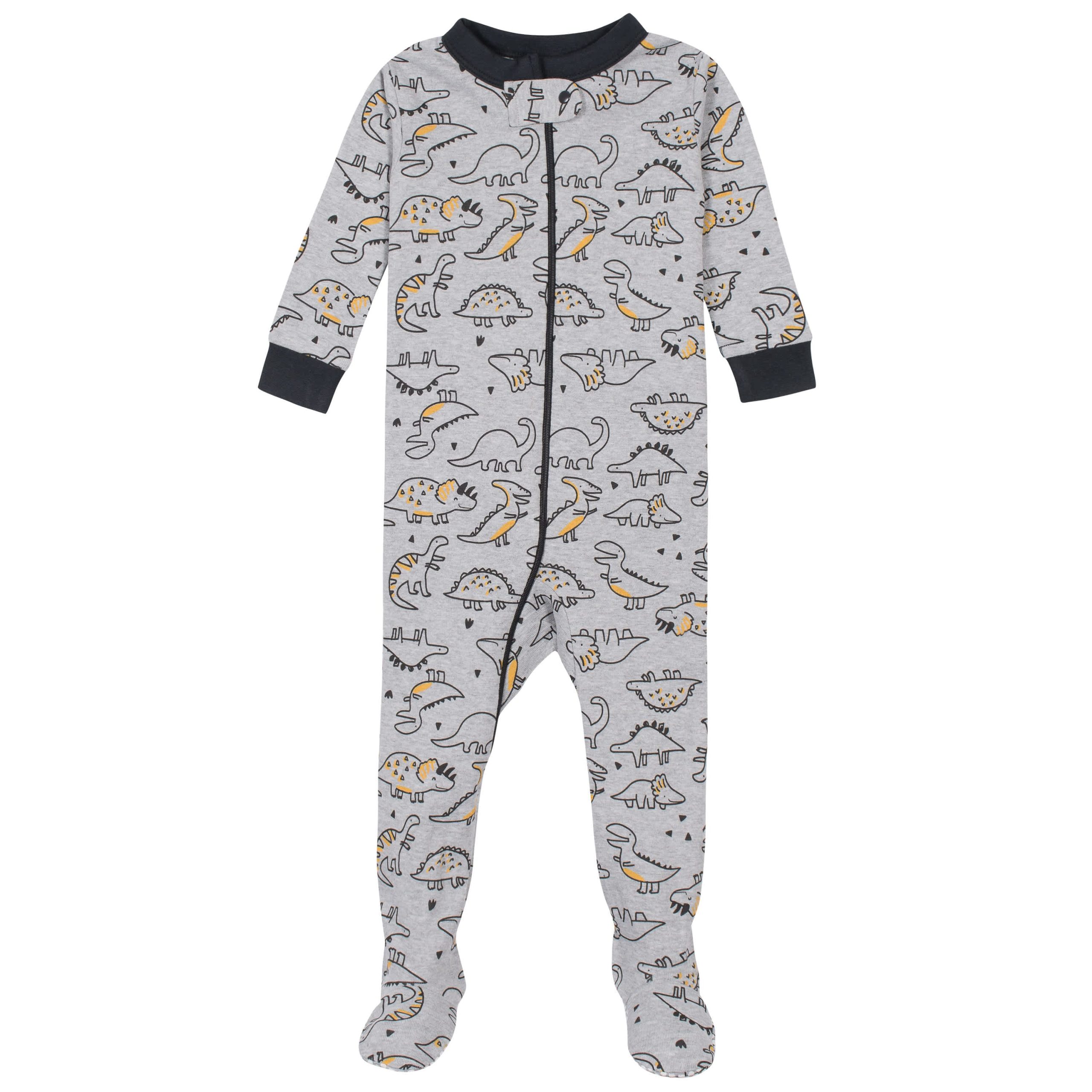 2-Pack Baby & Toddler Boys Dino Snug Fit Footed Cotton Pajamas - Image 2
