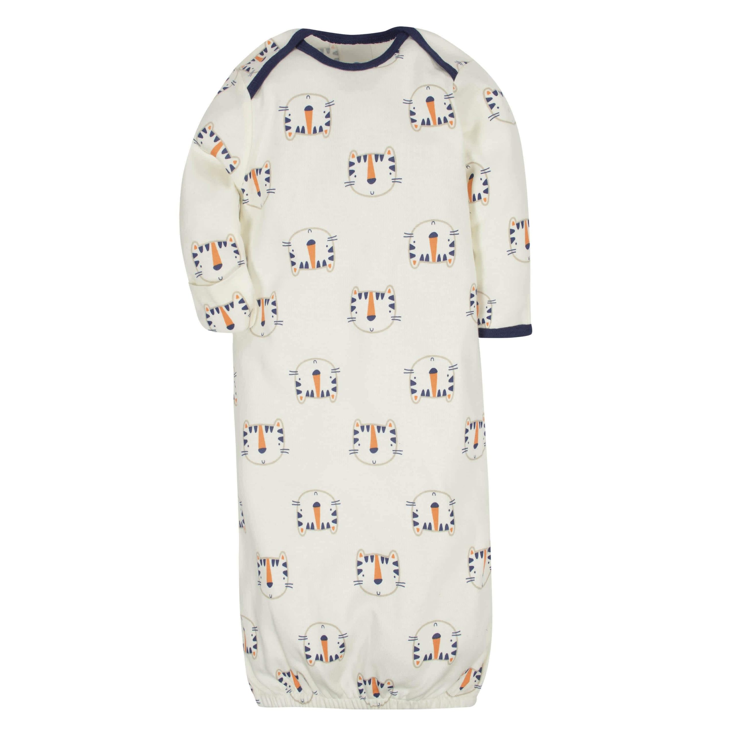 4-Pack Tiger & Hedgehog Baby Boys Gowns - Image 5