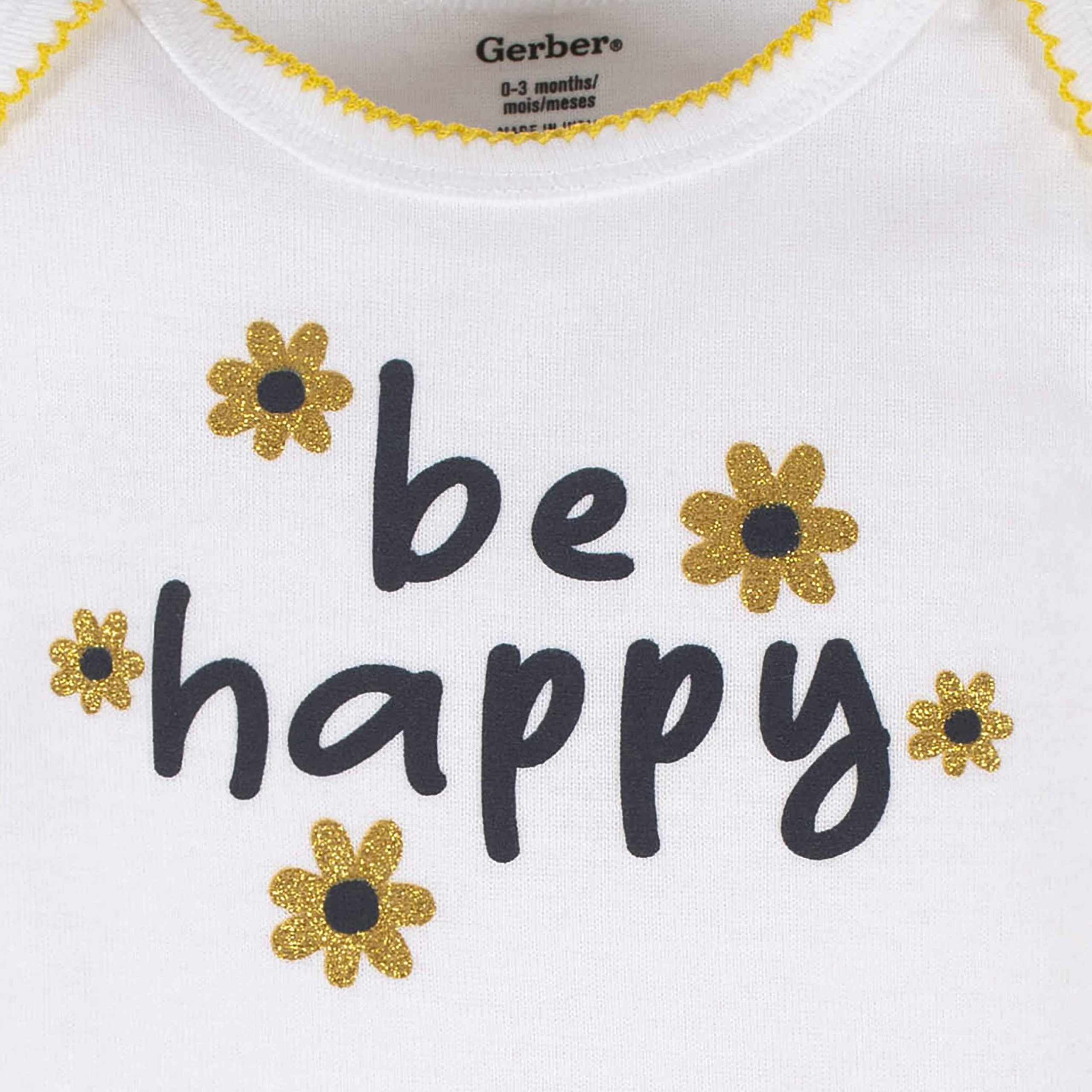 4-Piece Baby Girls Bee Garden Onesies® Bodysuit, Tee, Skort & Pant Set - Image 3