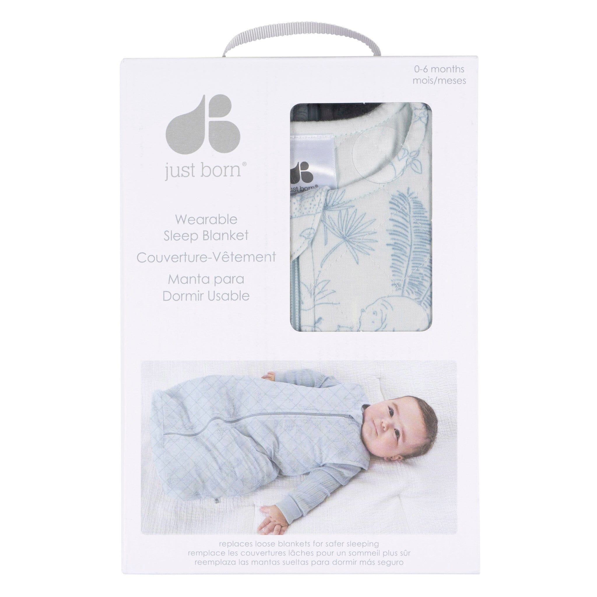 Baby Boys Blue Jungle Wearable Blanket - Image 2