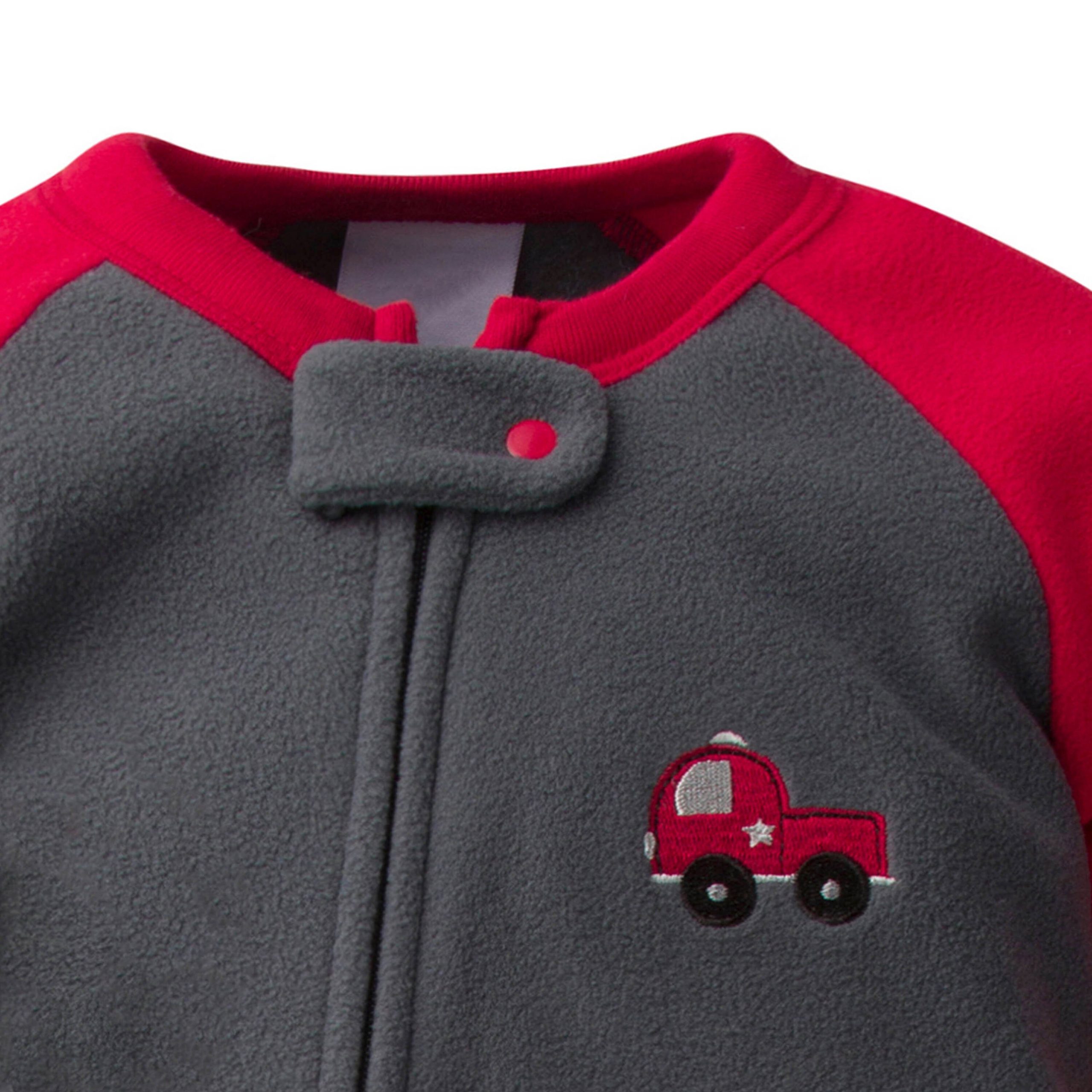 4-Pack Baby & Toddler Boys Fire Trucks & Plaid Fleece Pajamas - Image 6