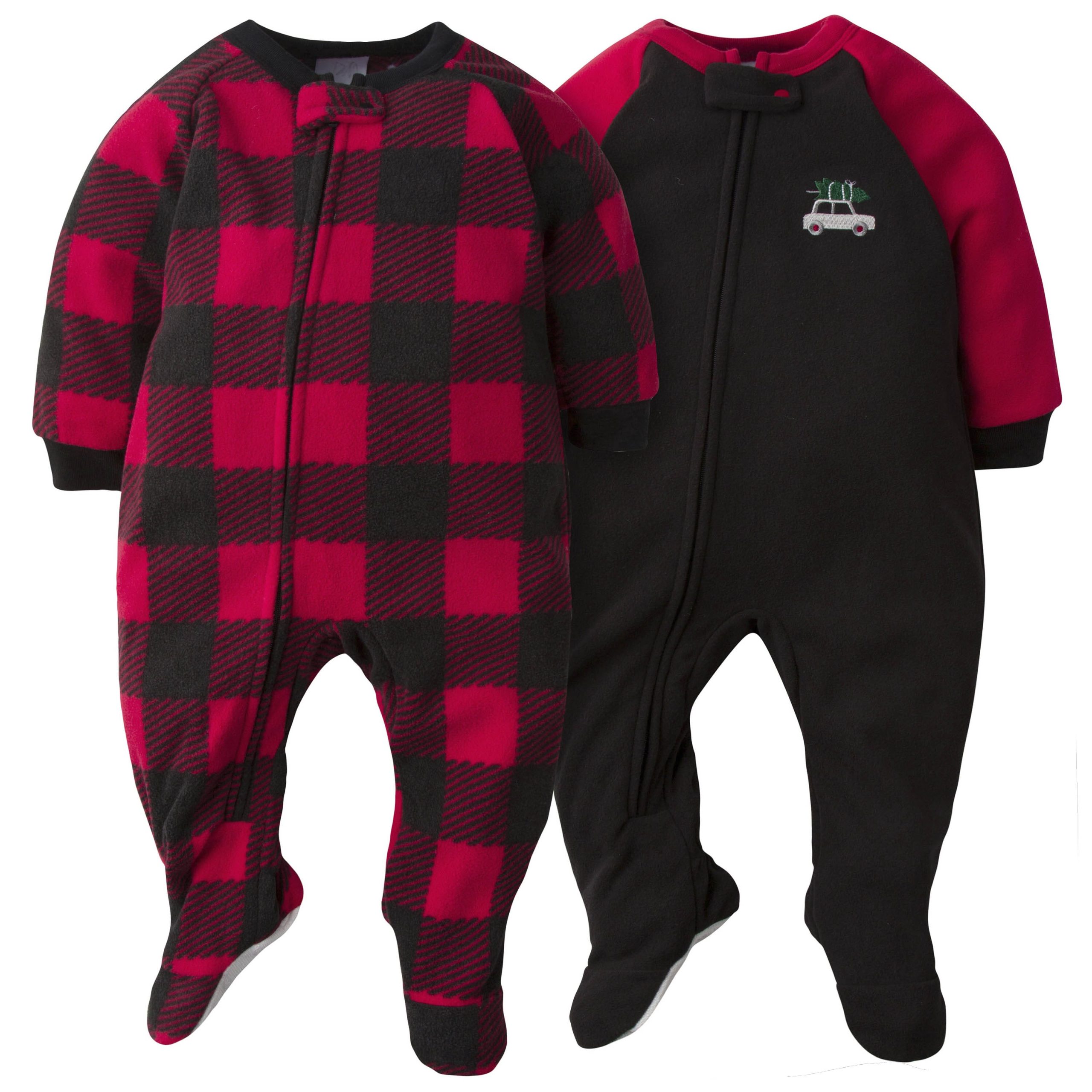 4-Pack Baby & Toddler Boys Fire Trucks & Plaid Fleece Pajamas - Image 7