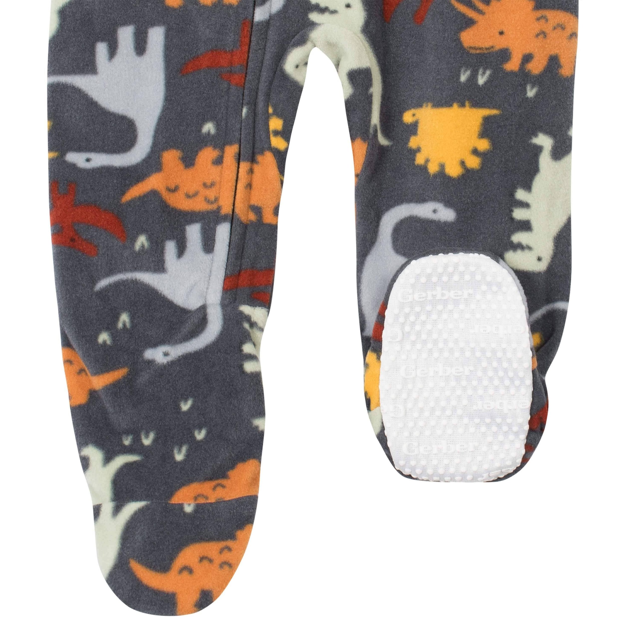 Gerber® 4-Pack Baby Boys Monkeys & Dinos Fleece Pajamas - Image 11