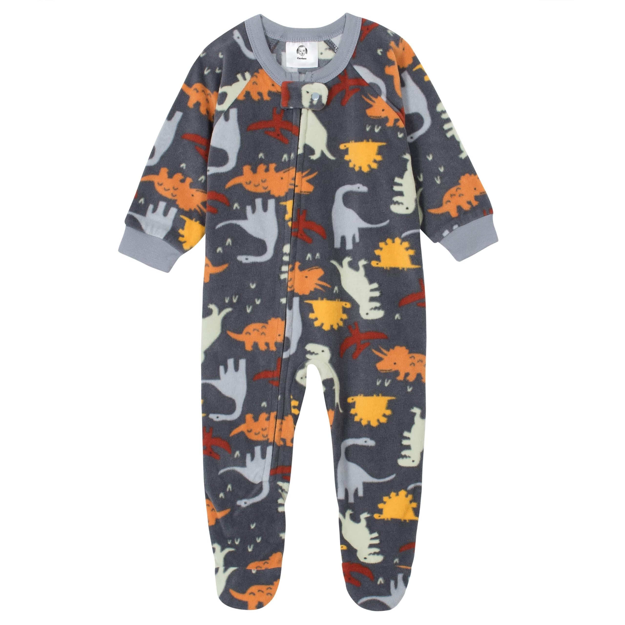 Gerber® 4-Pack Baby Boys Monkeys & Dinos Fleece Pajamas - Image 2
