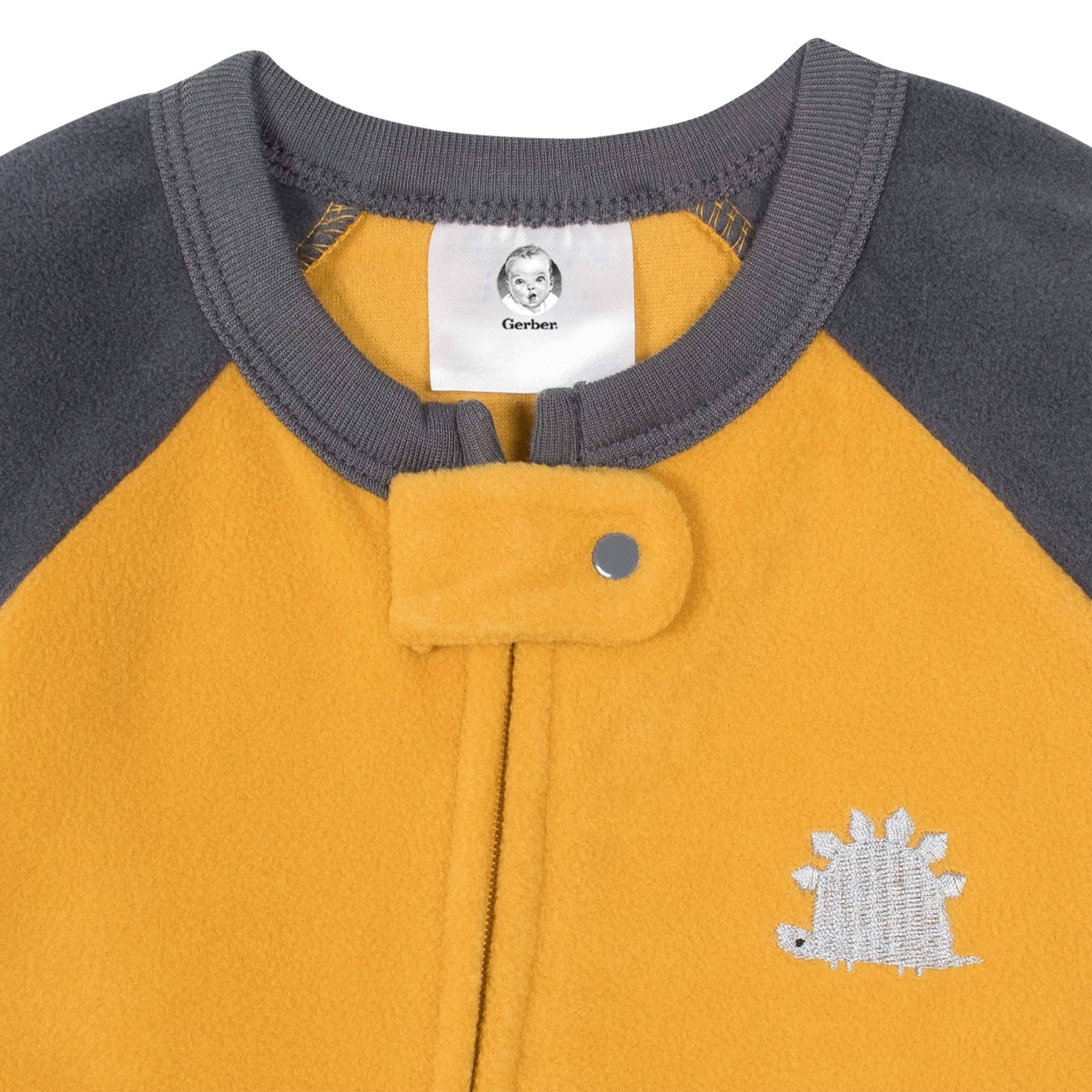 Gerber® 4-Pack Baby Boys Monkeys & Dinos Fleece Pajamas - Image 9