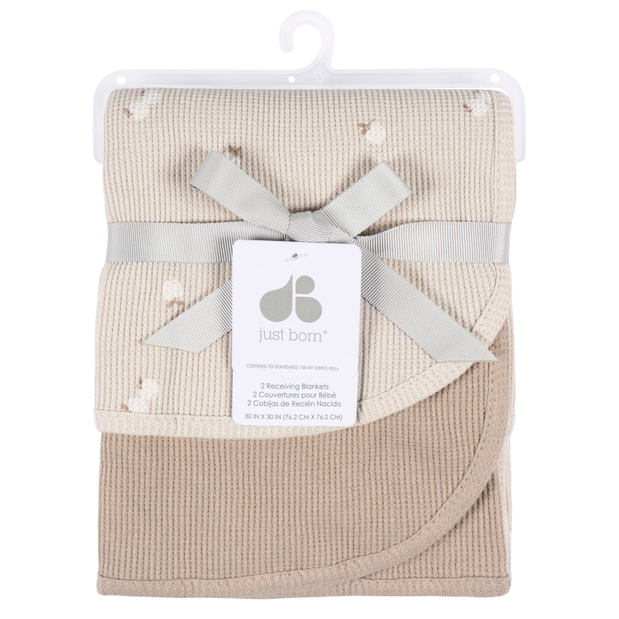 2-Pack Baby Neutral Tan Apples Cotton Thermal Blankets - Image 3