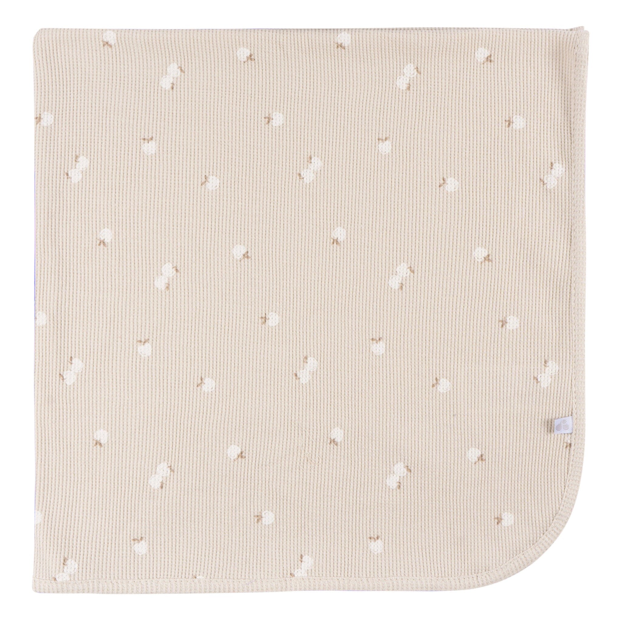 2-Pack Baby Neutral Tan Apples Cotton Thermal Blankets - Image 4
