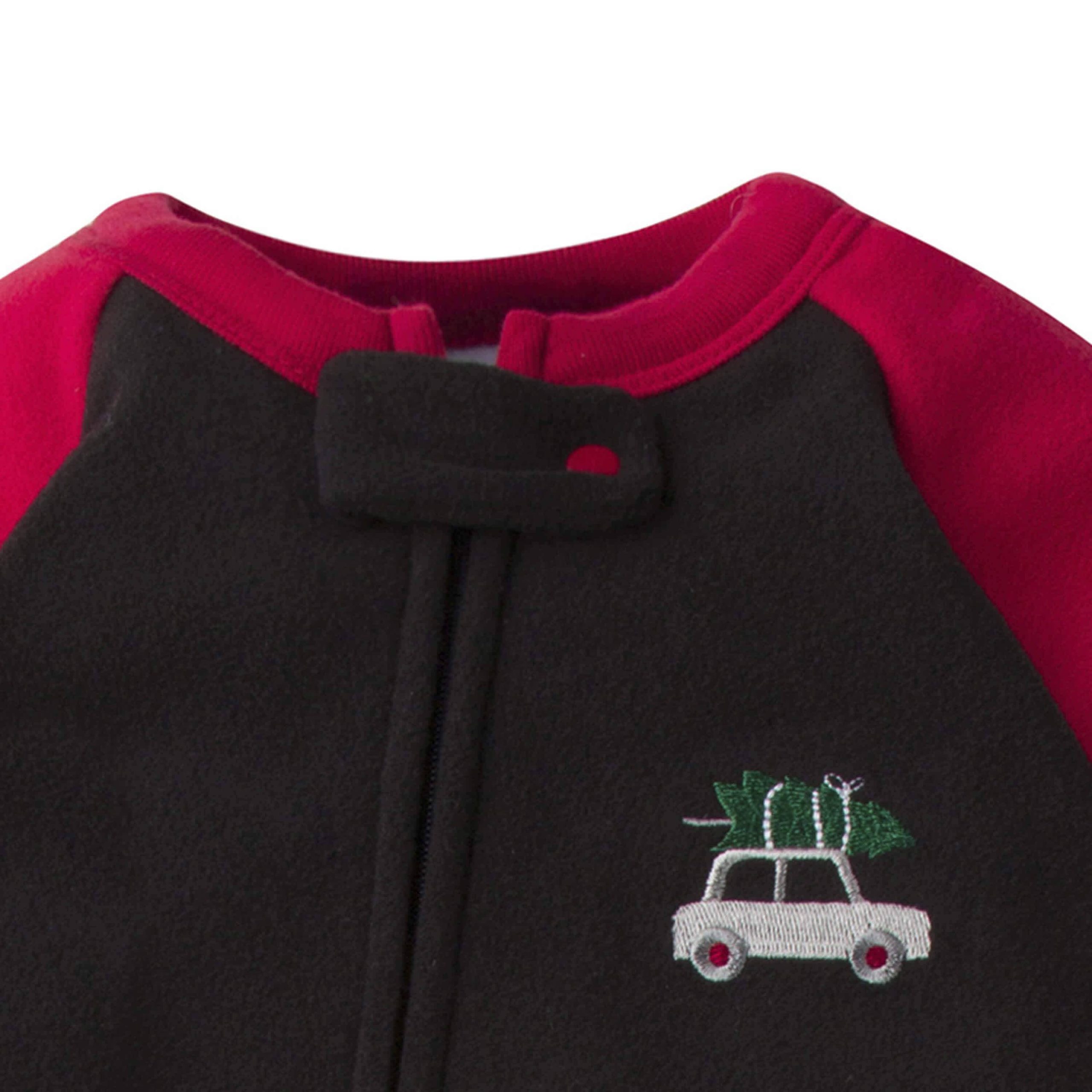 4-Pack Baby Boys Fire Trucks & Plaid Fleece Pajamas - Image 5