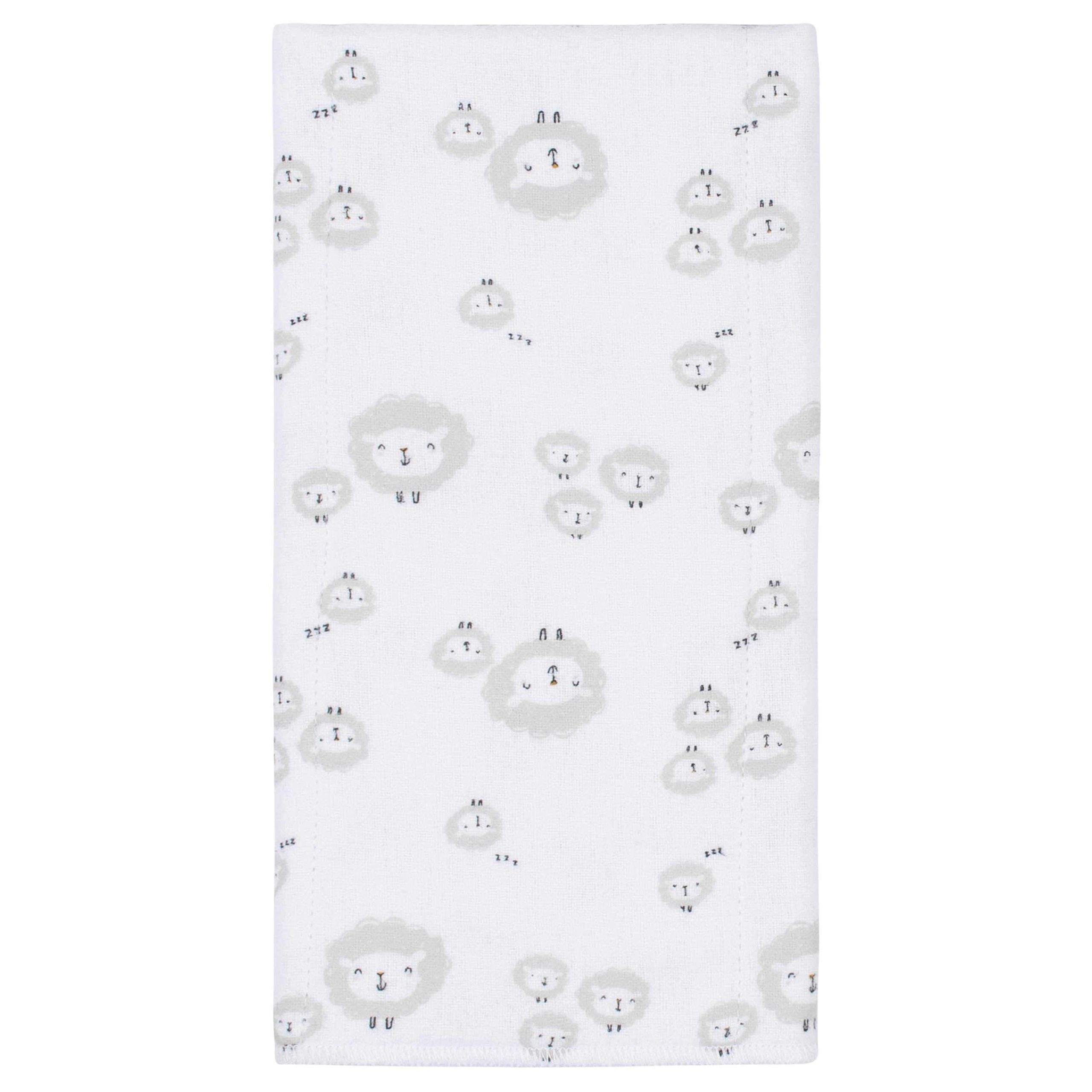 8-Pack Baby Neutral Sheep Flannel Burp Cloths - Image 5