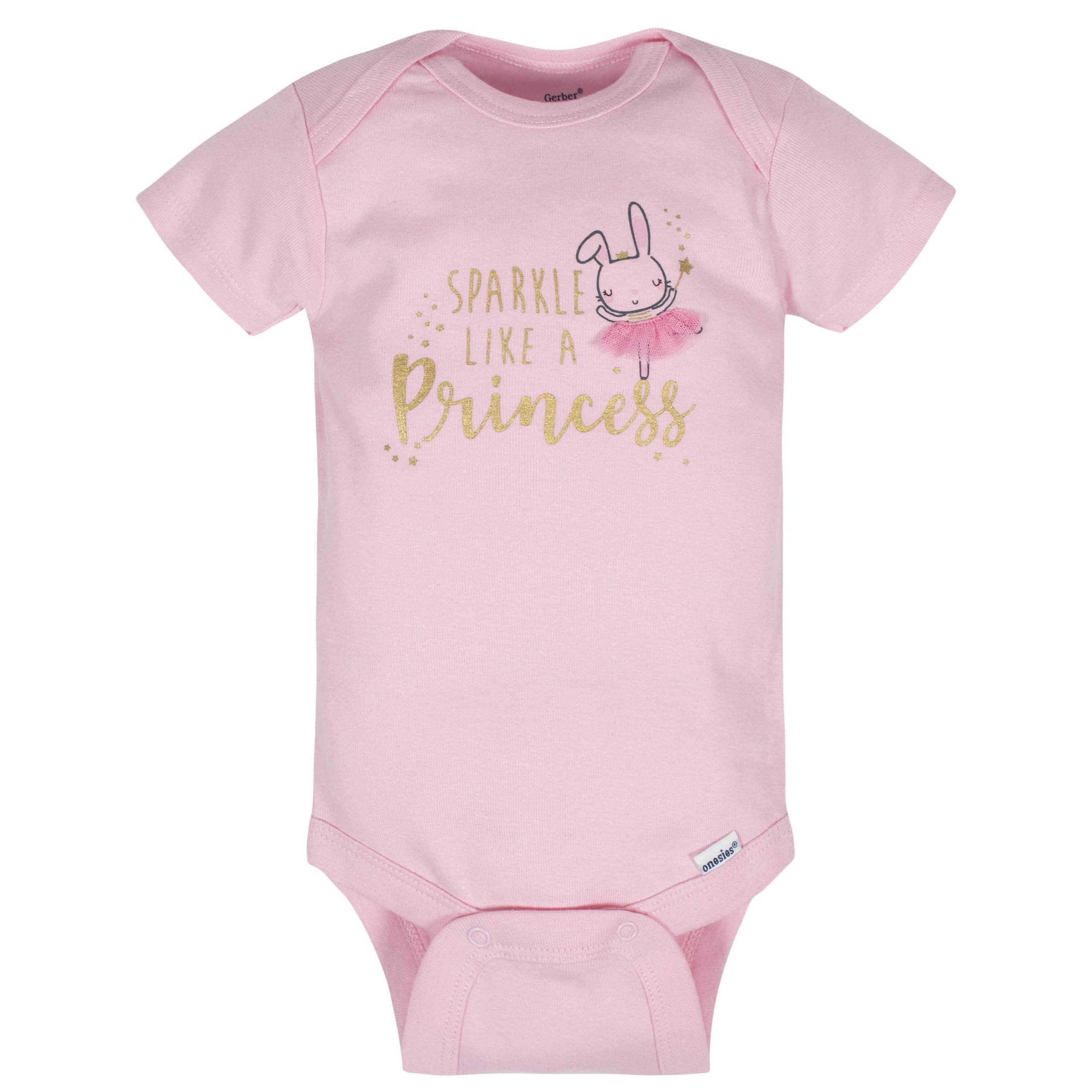 8-Pack Baby Girls Princess Short Sleeve Onesies® Bodysuits - Image 3