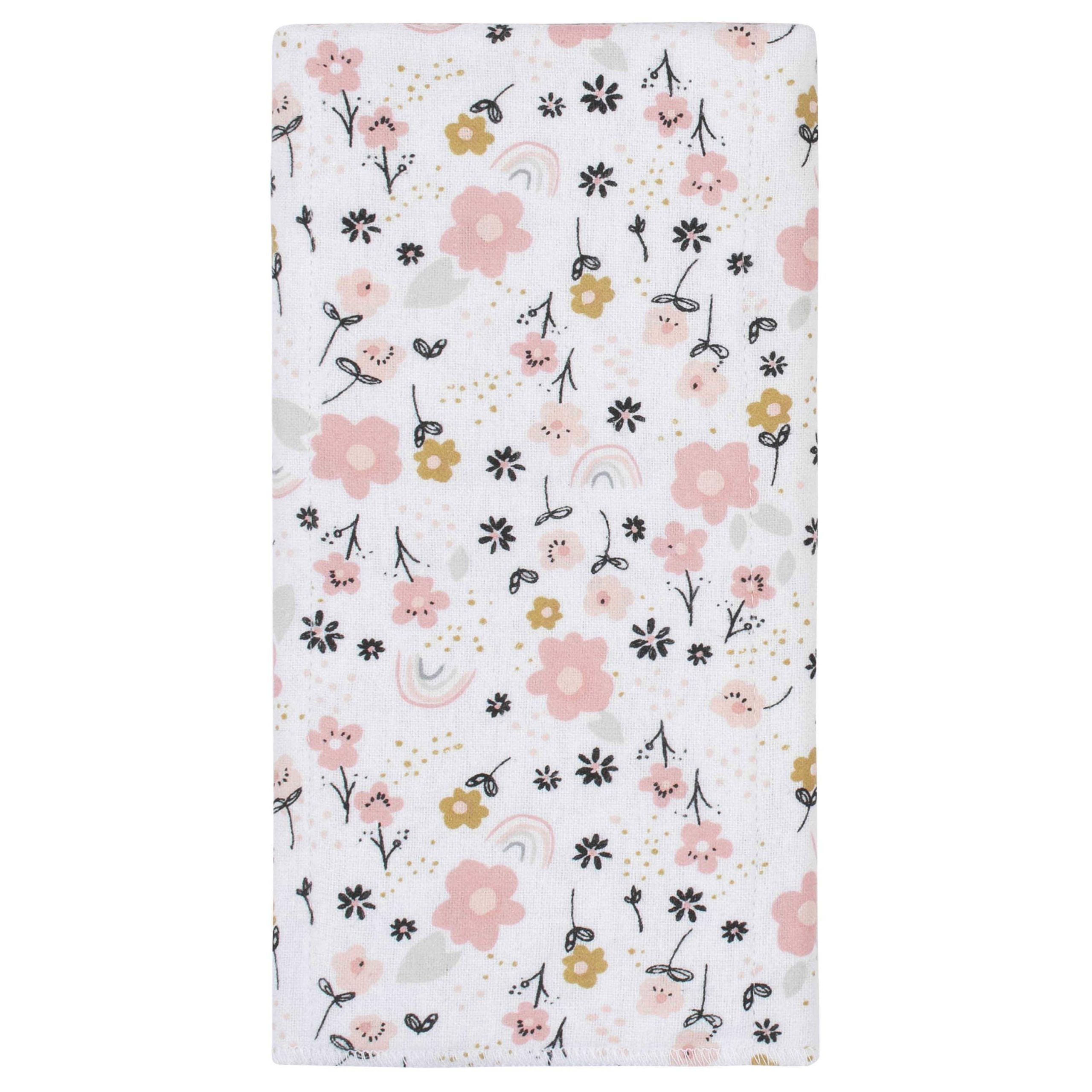 8-Pack Baby Girls Bear Flannel Burp Cloths - Image 5