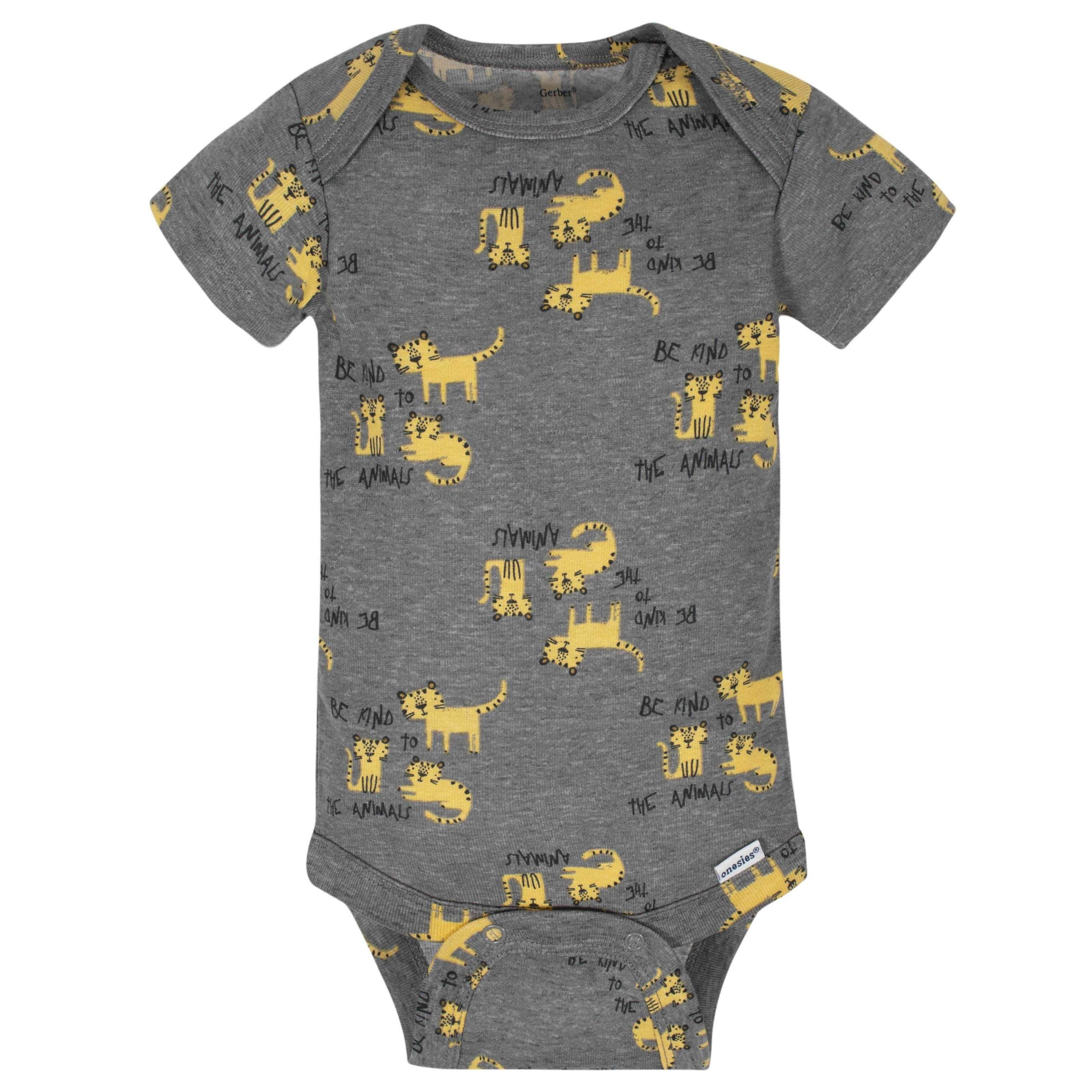 8-Pack Baby Boys Tiger Short Sleeve Onesies® Bodysuits - Image 4