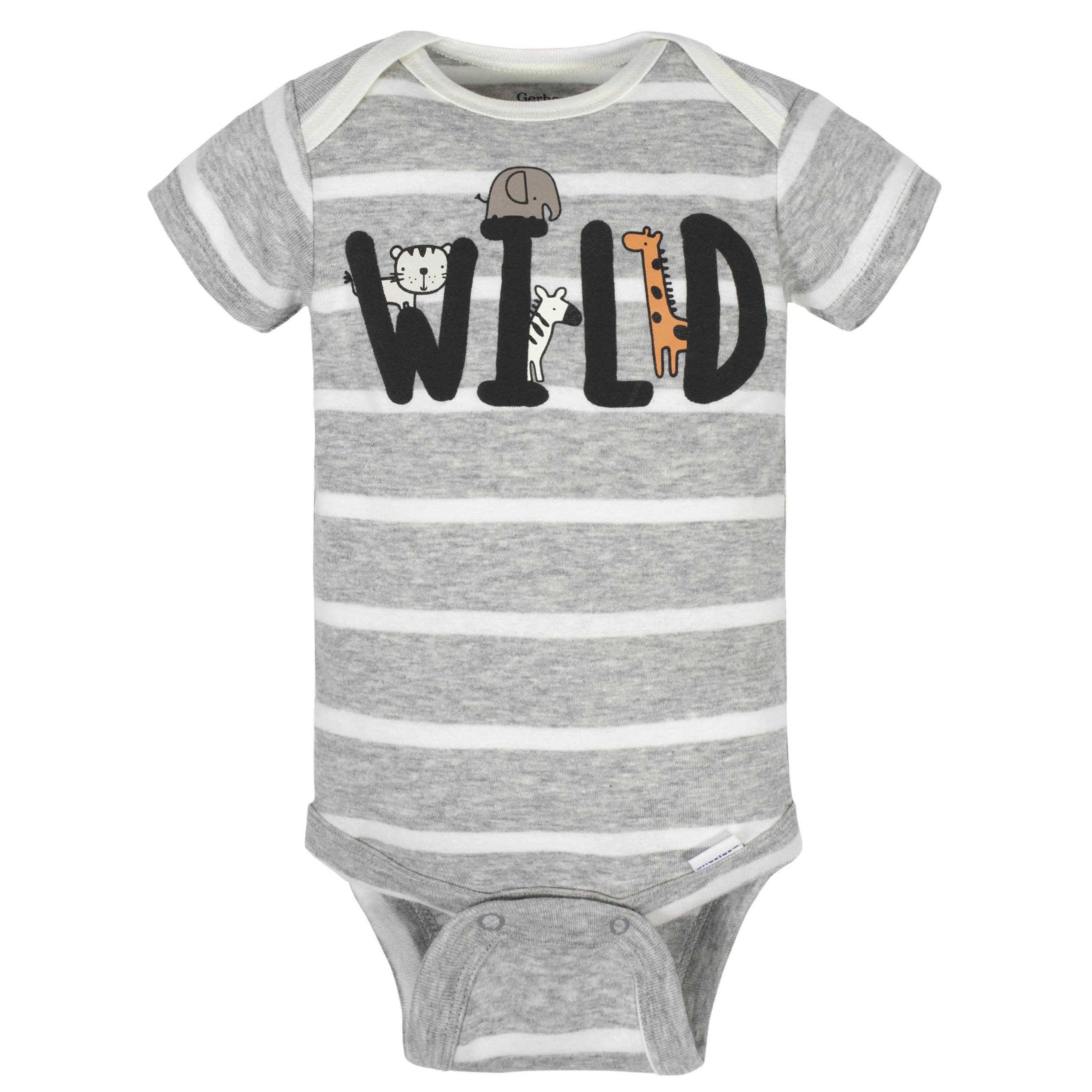 8-Pack Baby Boys Jungle Short Sleeve Onesies® Bodysuits - Image 2