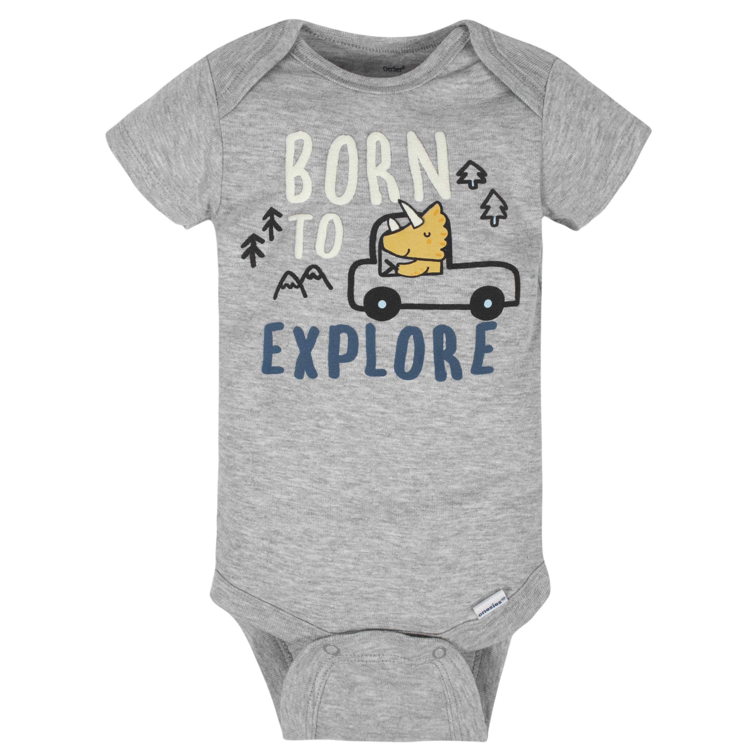 8-Pack Baby Boys Dinosaur Short Sleeve Onesies® Bodysuits - Image 2