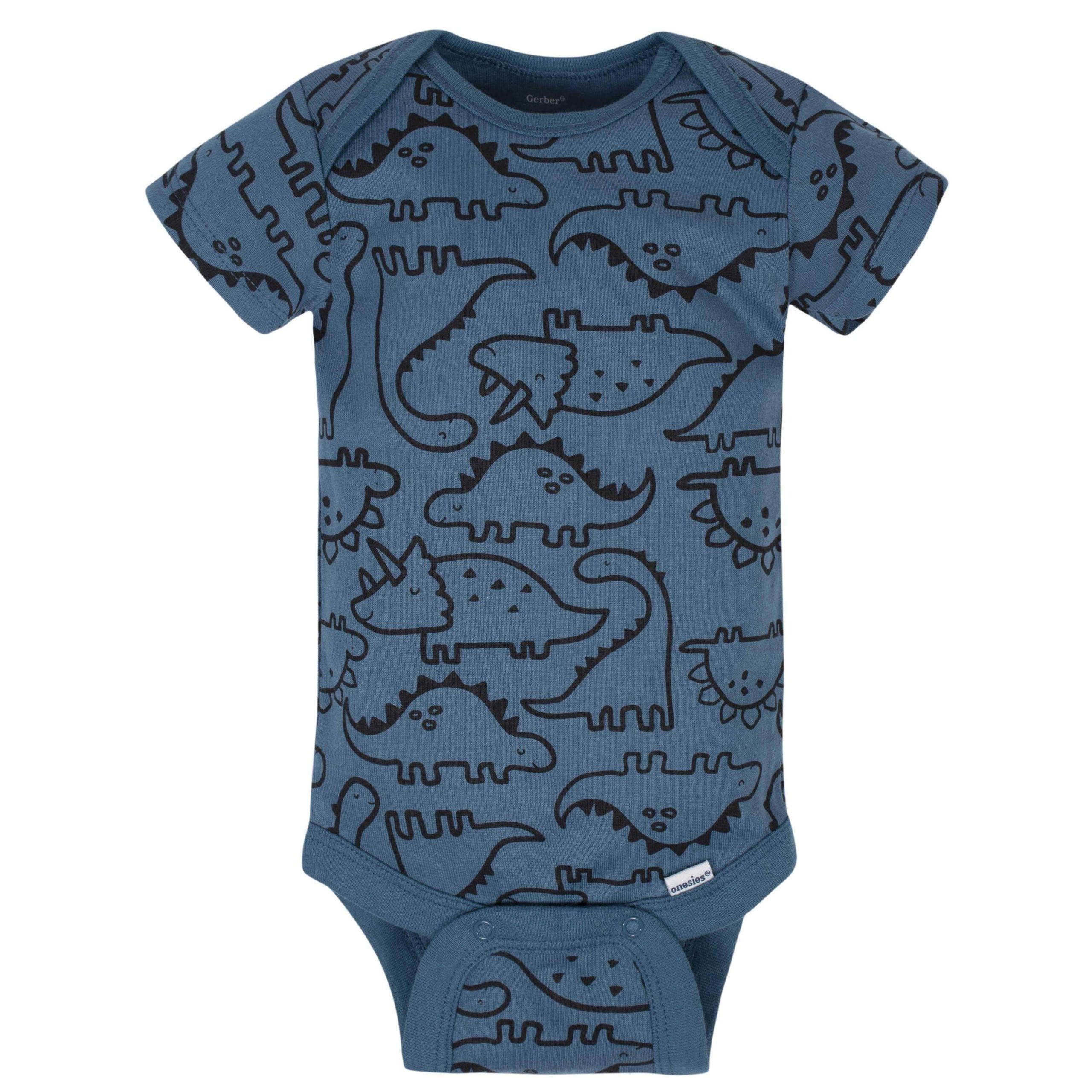 8-Pack Baby Boys Dinosaur Short Sleeve Onesies® Bodysuits - Image 4