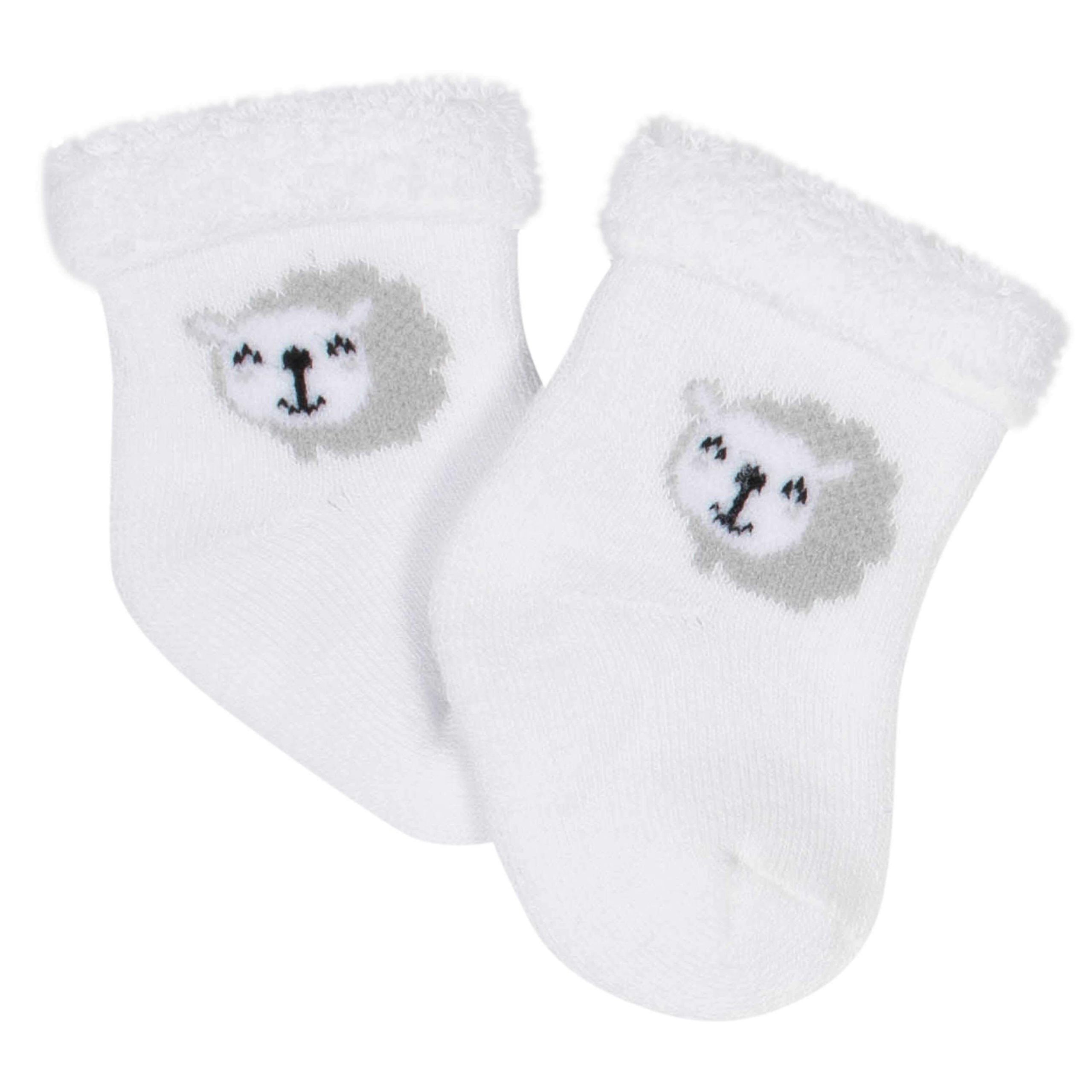 Gerber® 6-Pack Baby Neutral Sheep Wiggle-Proof® Terry Bootie Socks - Image 2