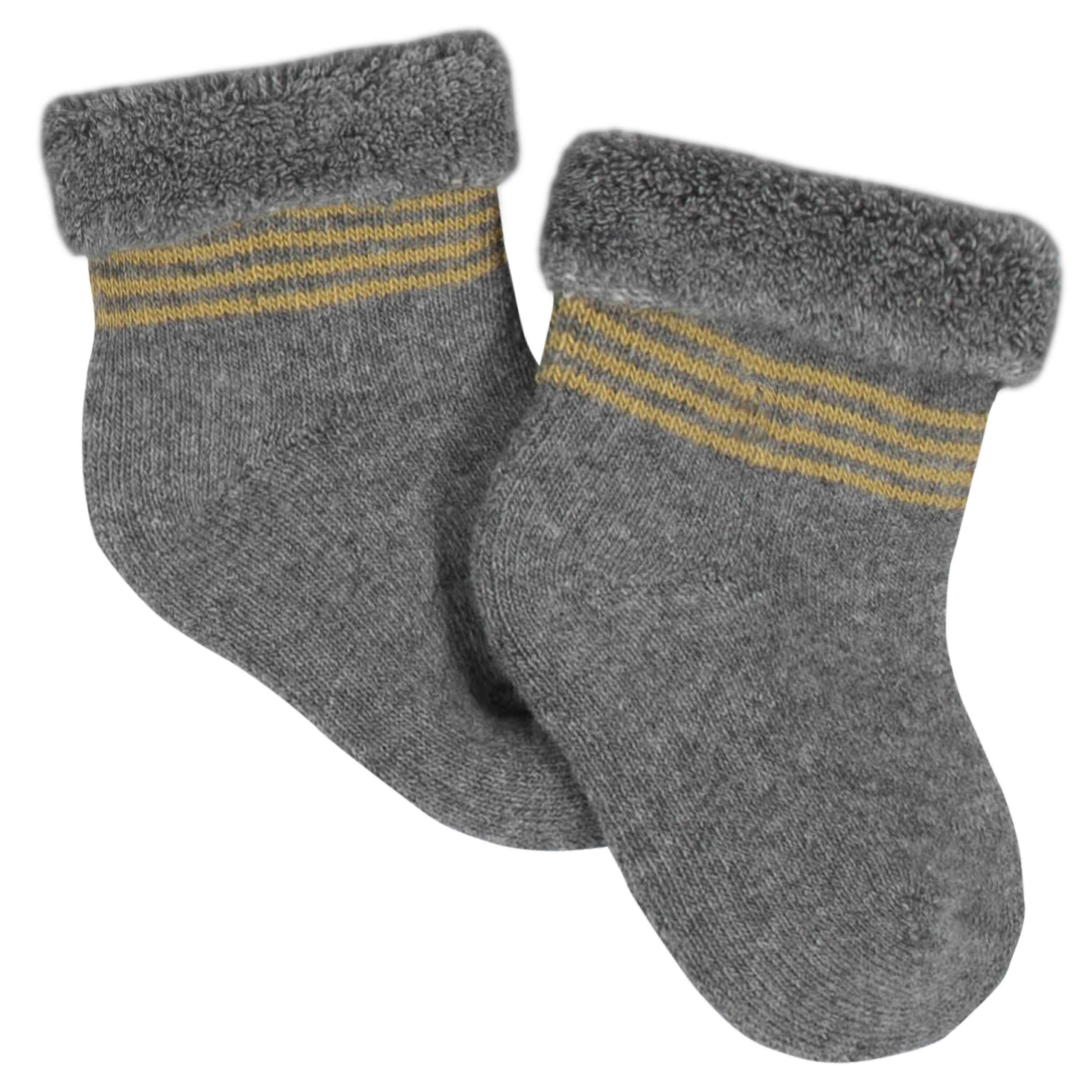 Gerber® 6-Pack Baby Boys Tiger Wiggle-Proof® Terry Bootie Socks - Image 2