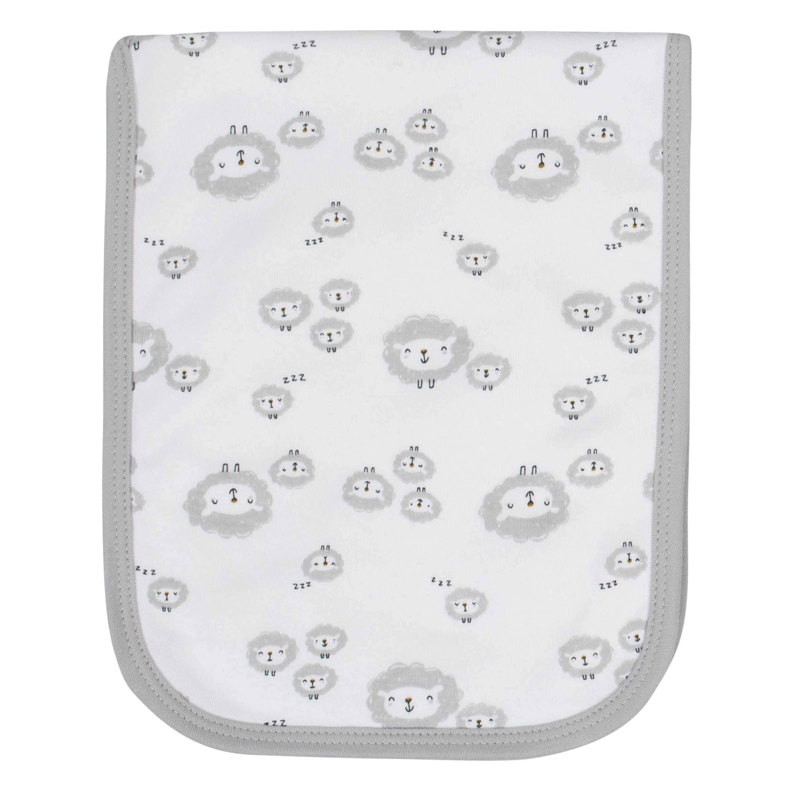 4-Pack Baby Neutral Sheep Interlock/Terry Burp Cloths - Image 2