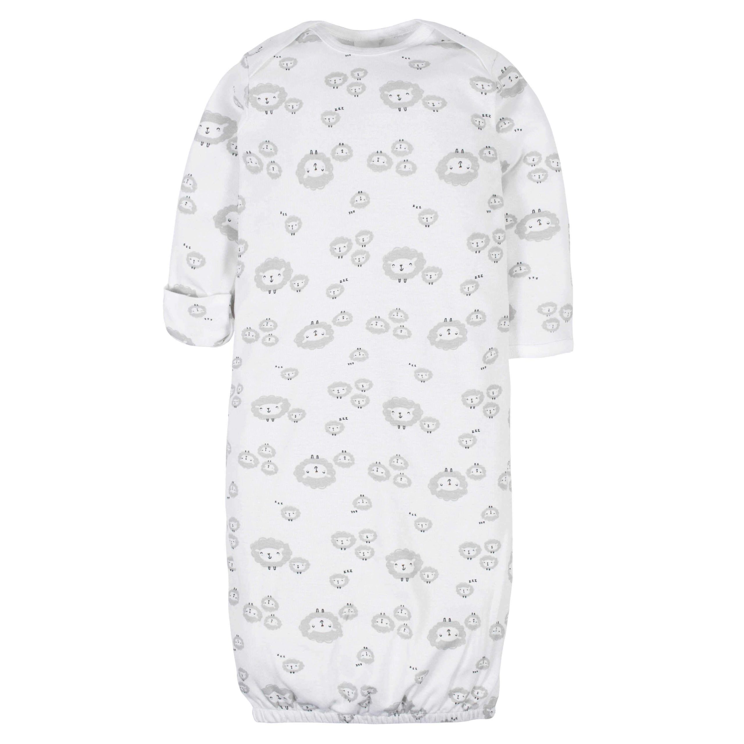 4-Pack Baby Neutral Sheep Gowns - Image 6