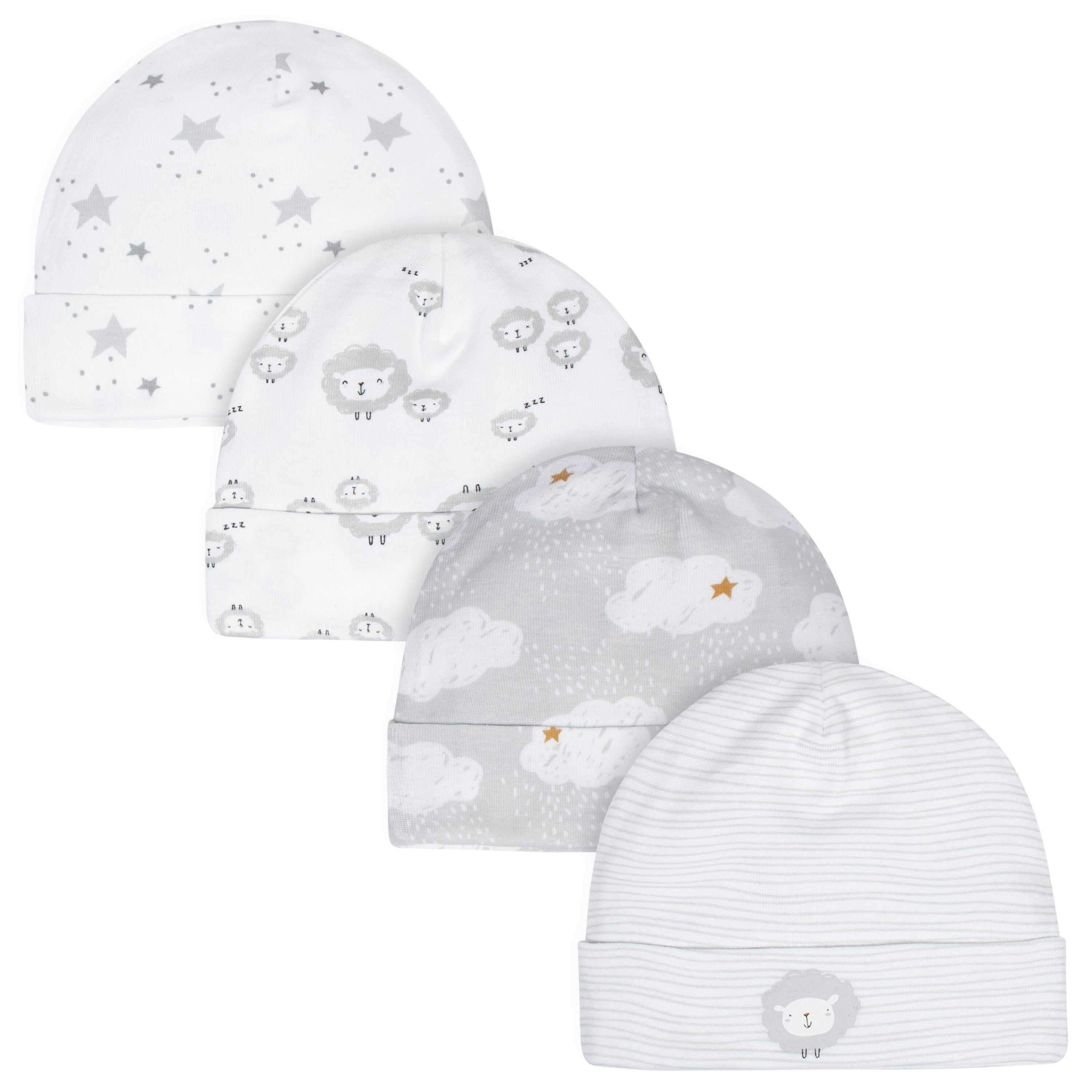 Gerber® 4-Pack Baby Neutral Sheep Caps