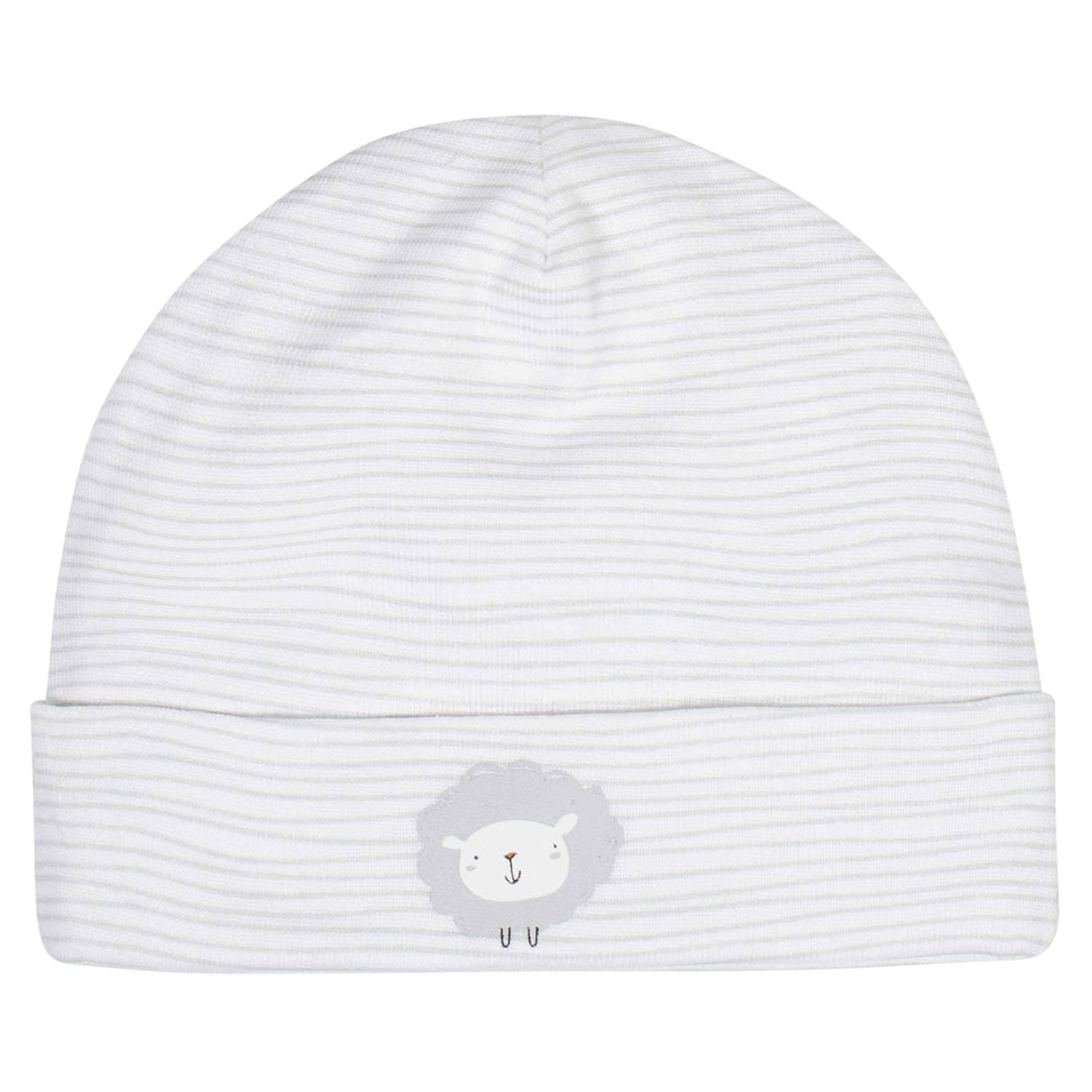 Gerber® 4-Pack Baby Neutral Sheep Caps - Image 2