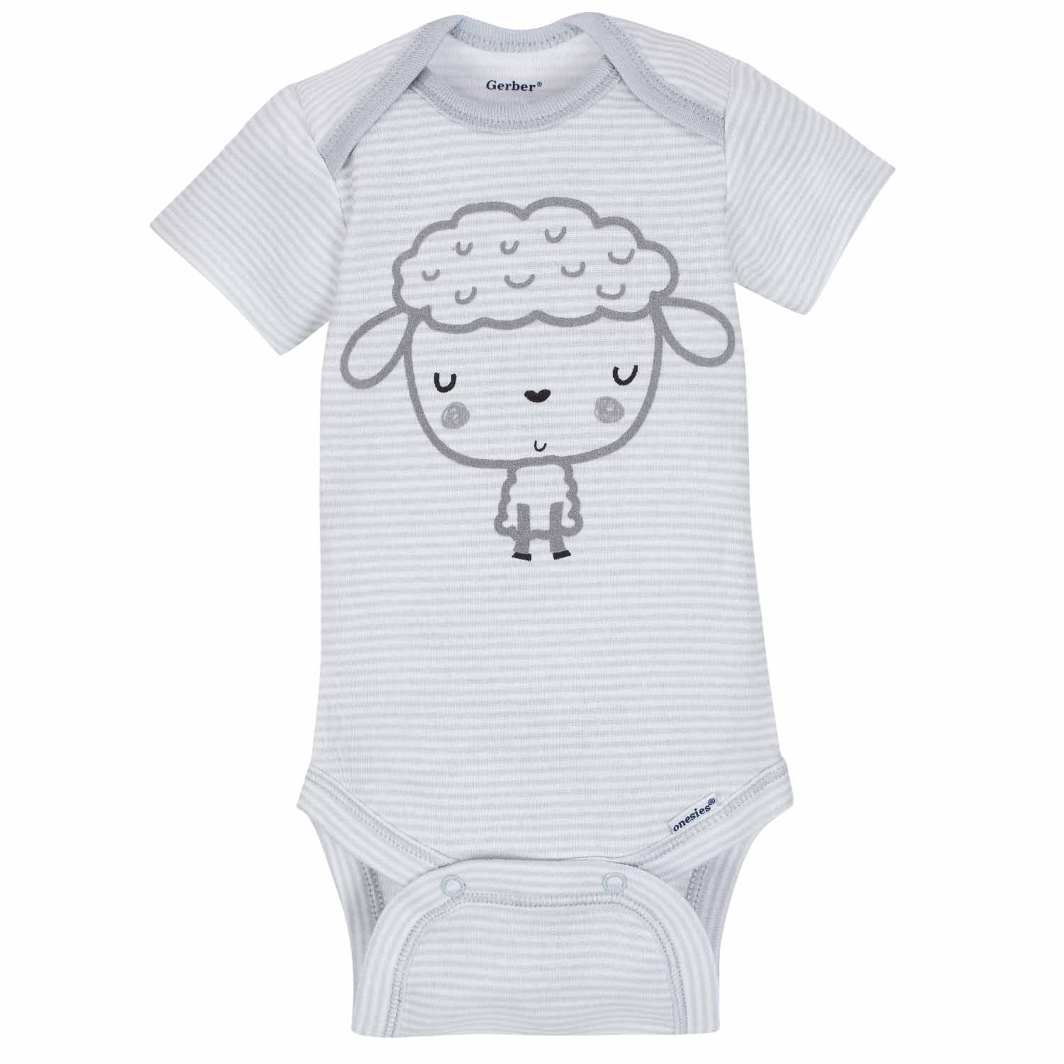 5-Pack Neutral Sheep Short Sleeve Onesies® Bodysuits - Image 5