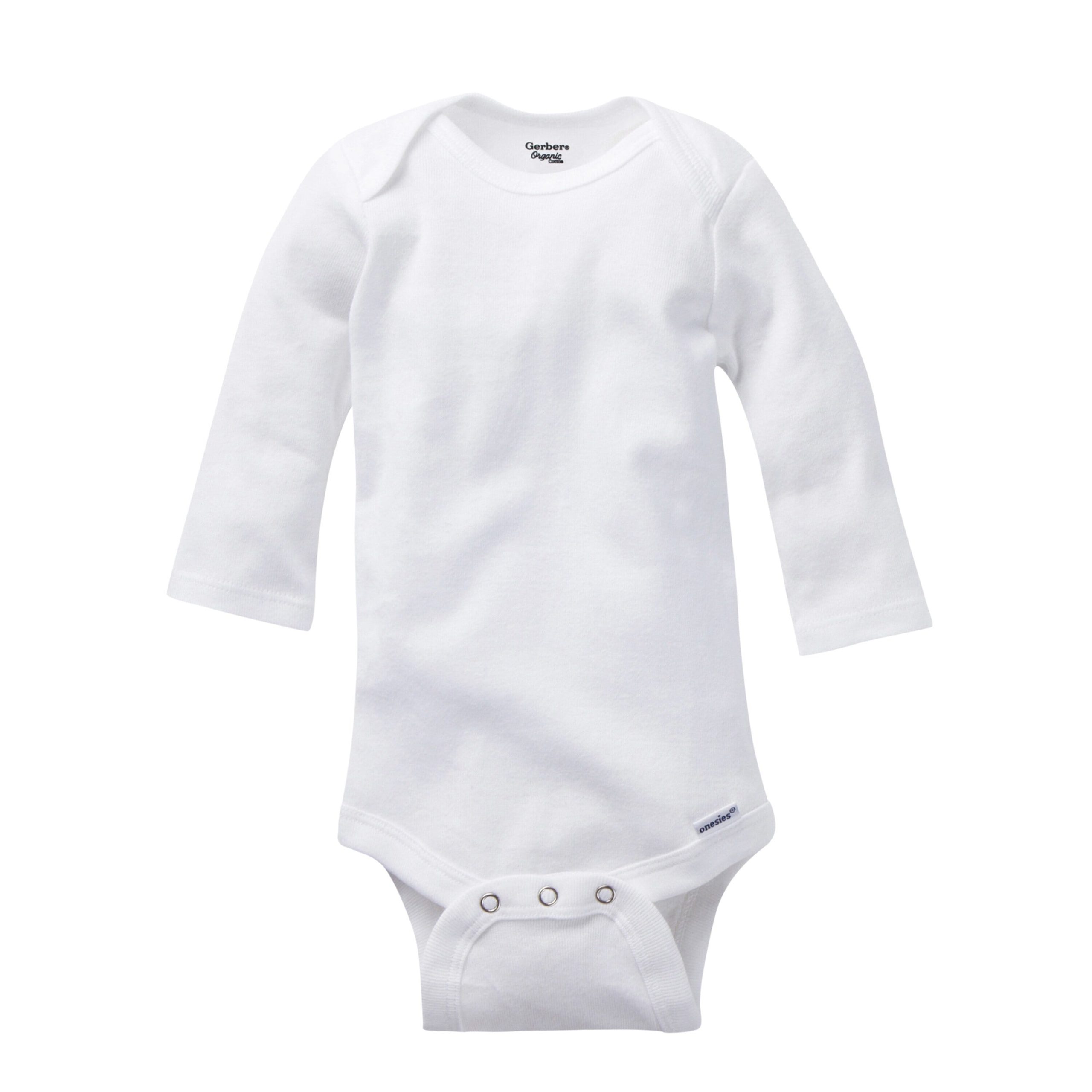 5-Pack White Organic Long-Sleeve Onesies® Bodysuits - Image 2