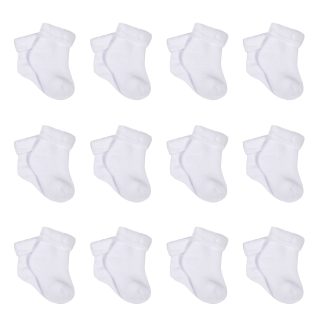 12-Pack White Terry Socks