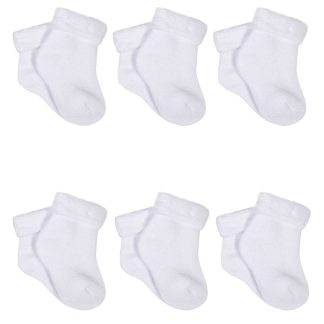 6-Pack Baby White Terry Socks