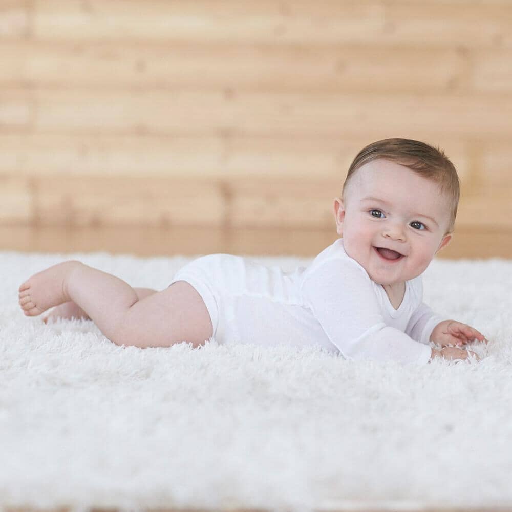 3-Pack White Long Sleeve Onesies® Bodysuits with Mitten Cuffs - Image 2