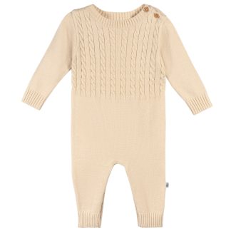 Baby Neutral Tan Sweater Knit Romper