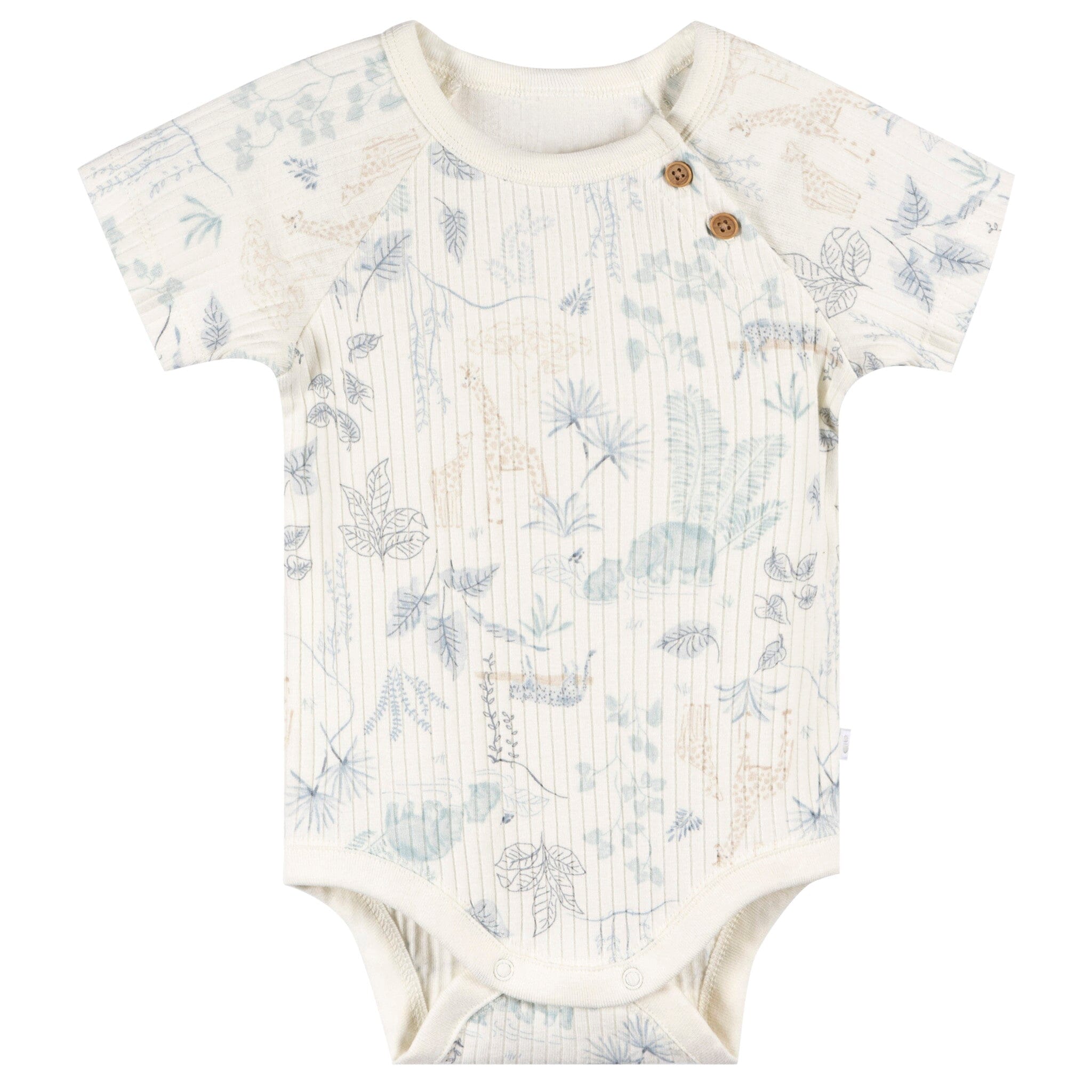 3-Pack Baby Boys Blue Jungle Bodysuits - Image 2